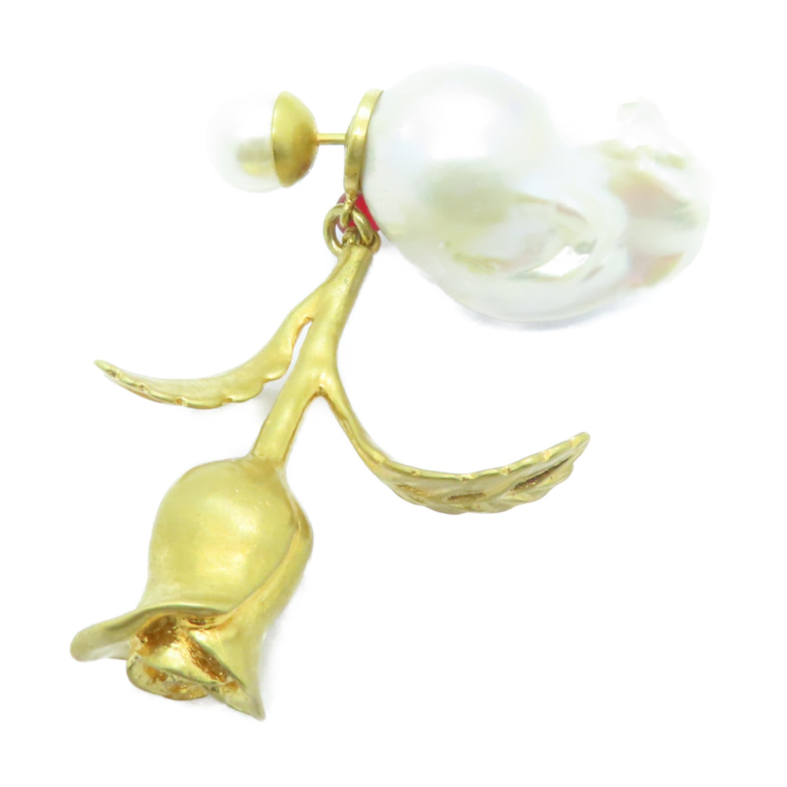Dior 金屬/PVC Earrings耳環白色/金色