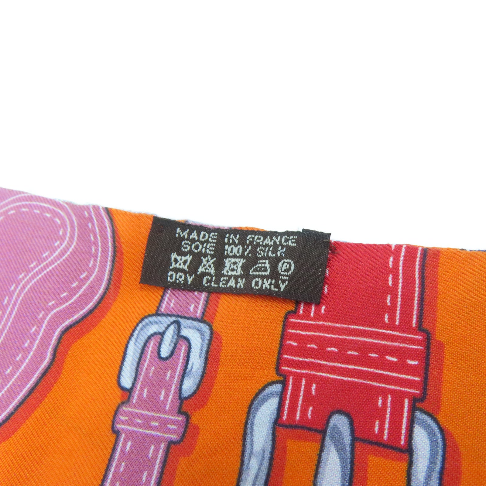 HERMES 絲質Twilly絲巾橙色