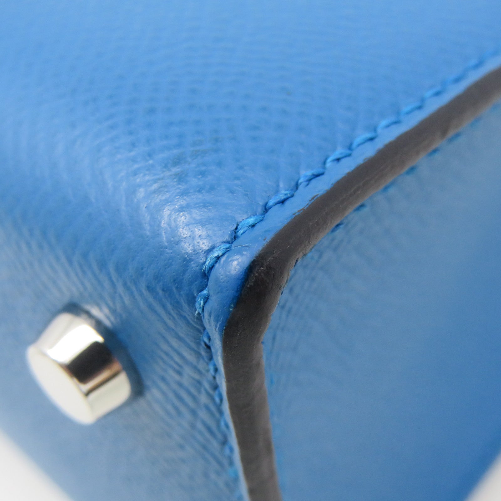 HERMES Epsom皮革Verrou 21 Shoulder Bag銀扣肩背袋Blue Zanzibar藍色