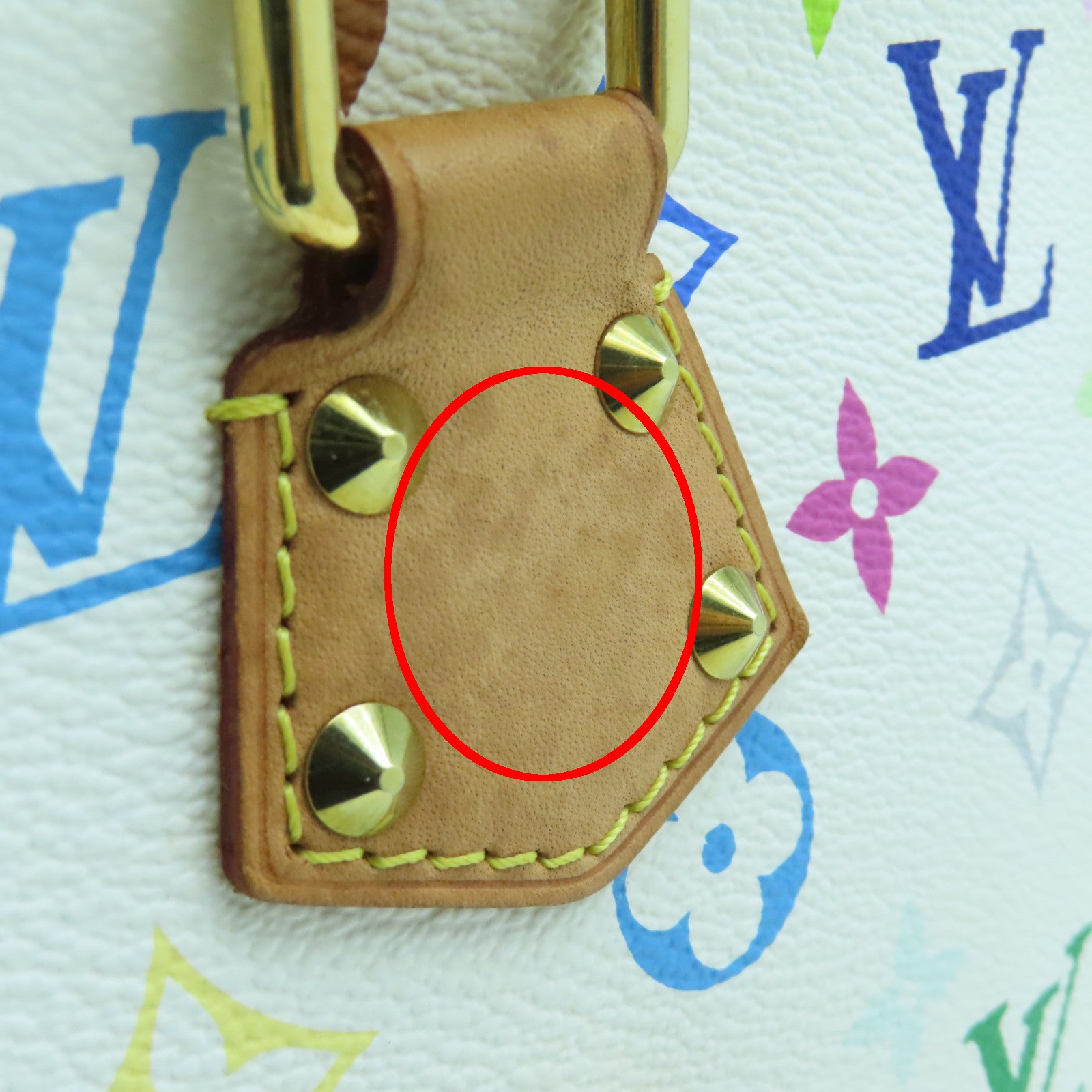 LOUIS VUITTON Monogram Multicolore Trouville Hand Bag Gold Buckle White/Color