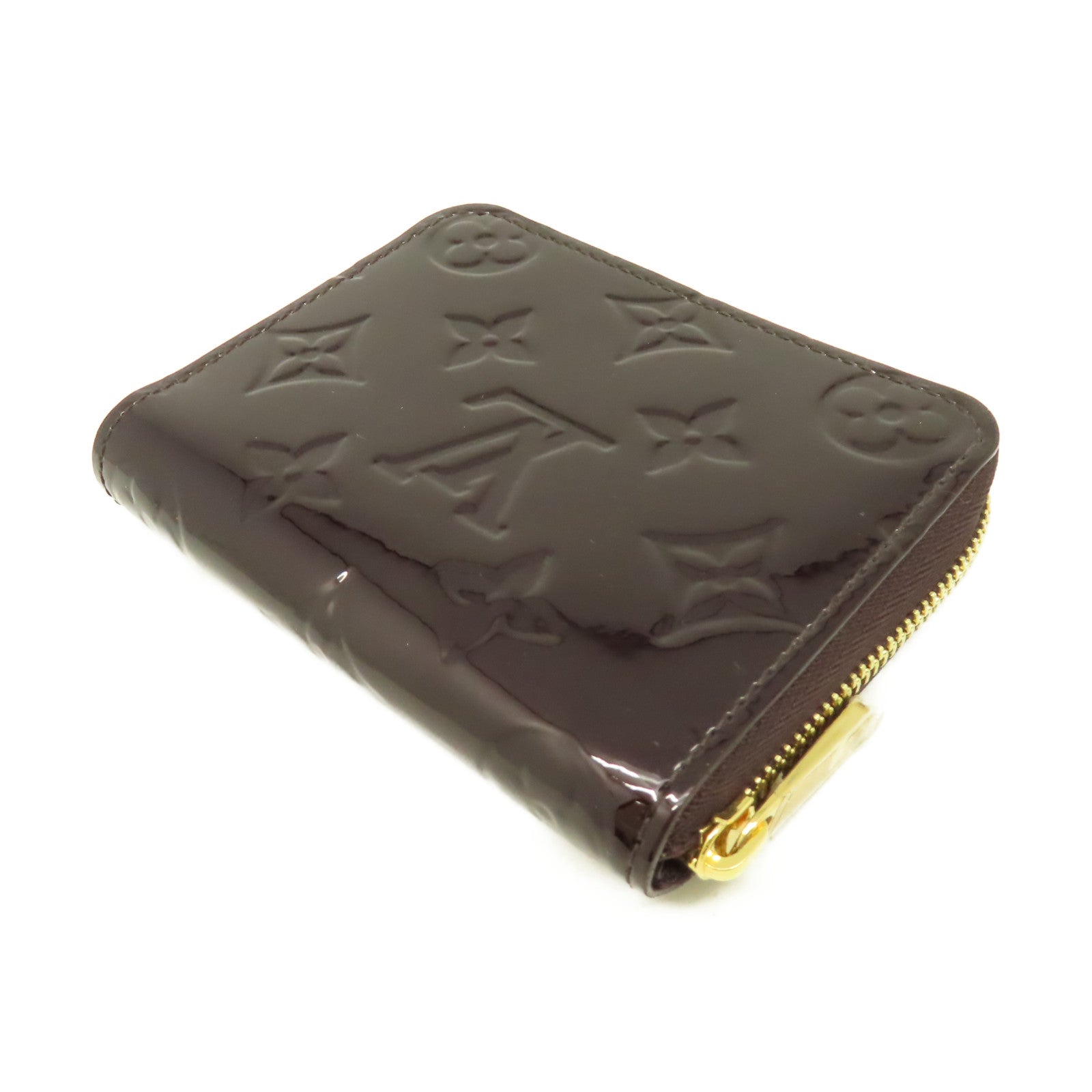 LOUIS VUITTON Mono-Vernis Card Coin Case金扣零錢卡套酒紅色