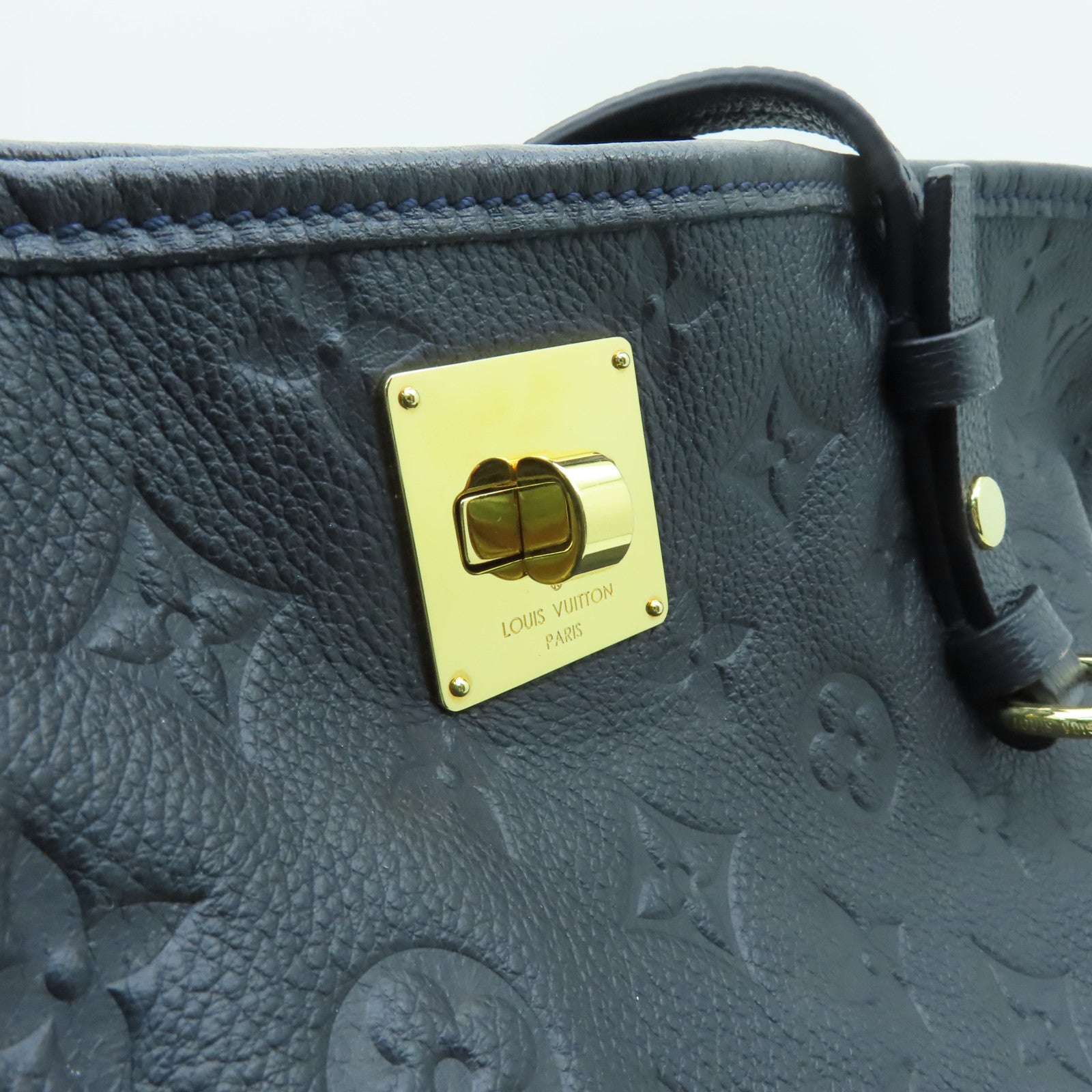 LOUIS VUITTON Monogram Empreinte Citadine PM金扣手挽袋黑色