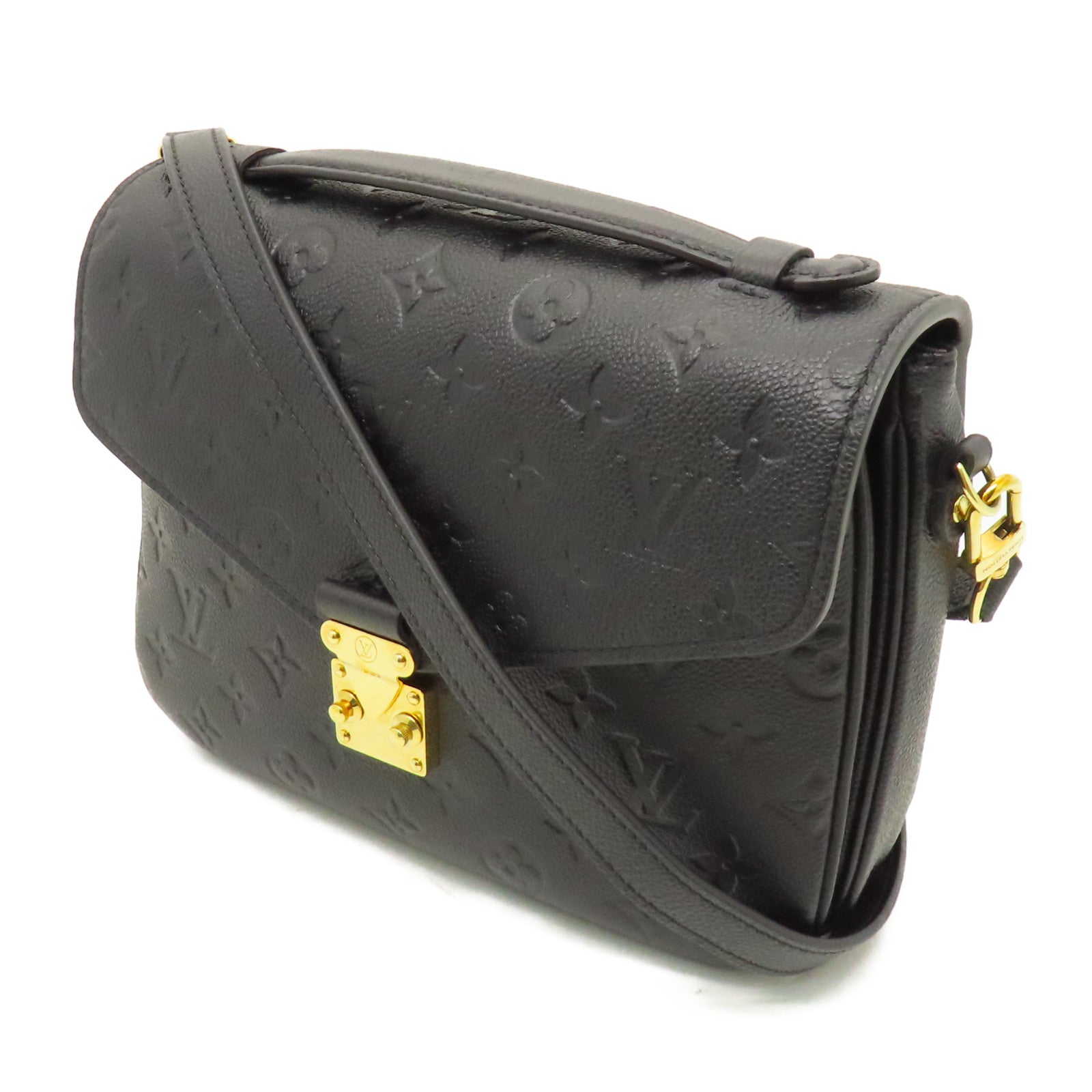 LOUIS VUITTON Monogram Empreinte Pochette Metis金扣手挽肩背兩用袋黑色