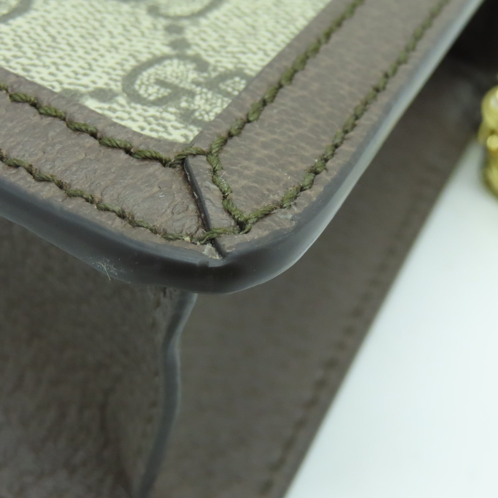 GUCCI 塗層帆布Ophidia GG金扣手挽肩背兩用袋棕色