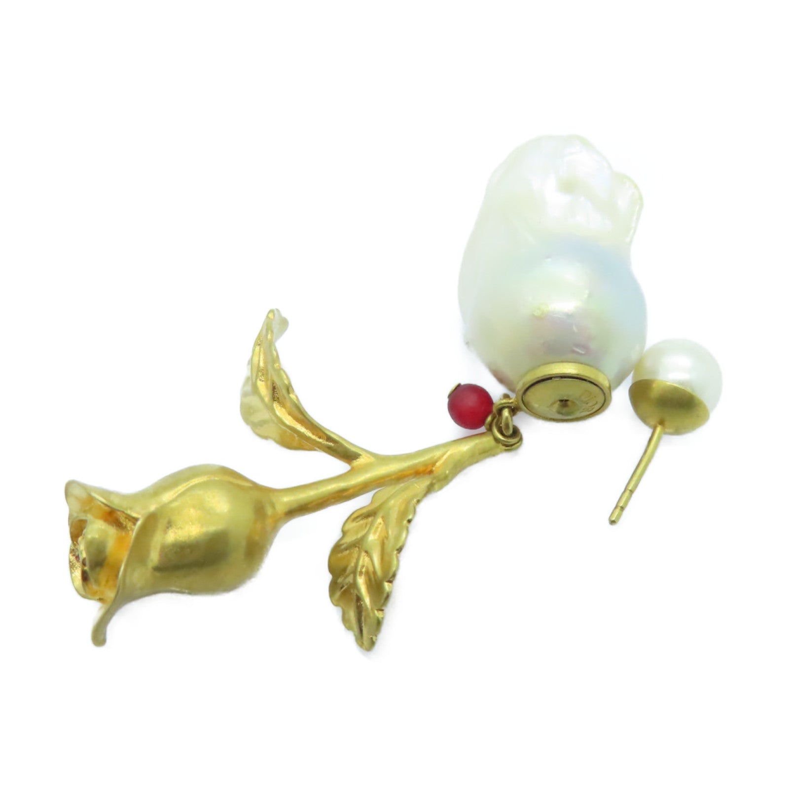 Dior 金屬/PVC Earrings耳環白色/金色