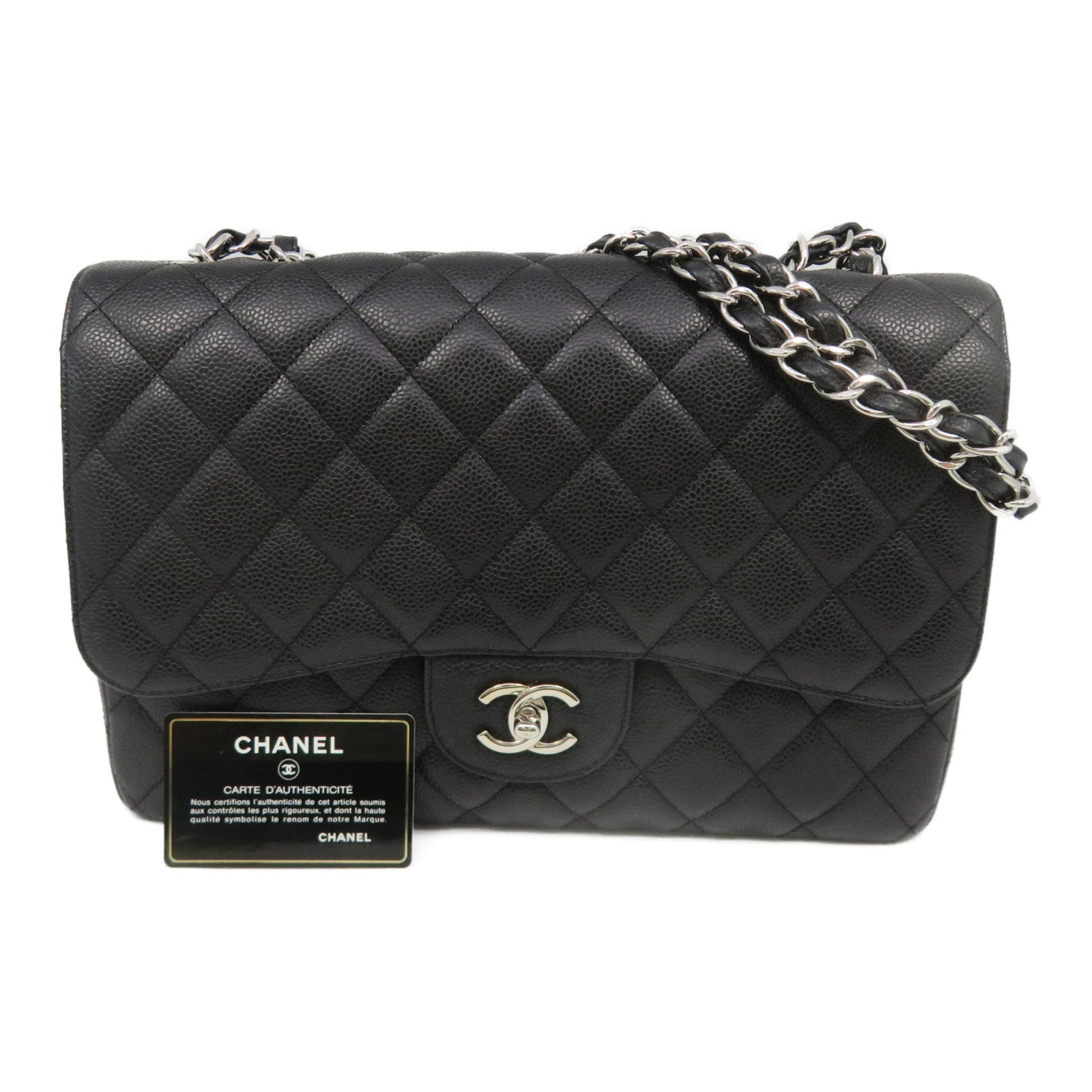 CHANEL [Sharp Reduction Offer] Lingge Cowhide Leather Chain Shoulder Silver Buckle Chain Belt Shoulder Bag Black