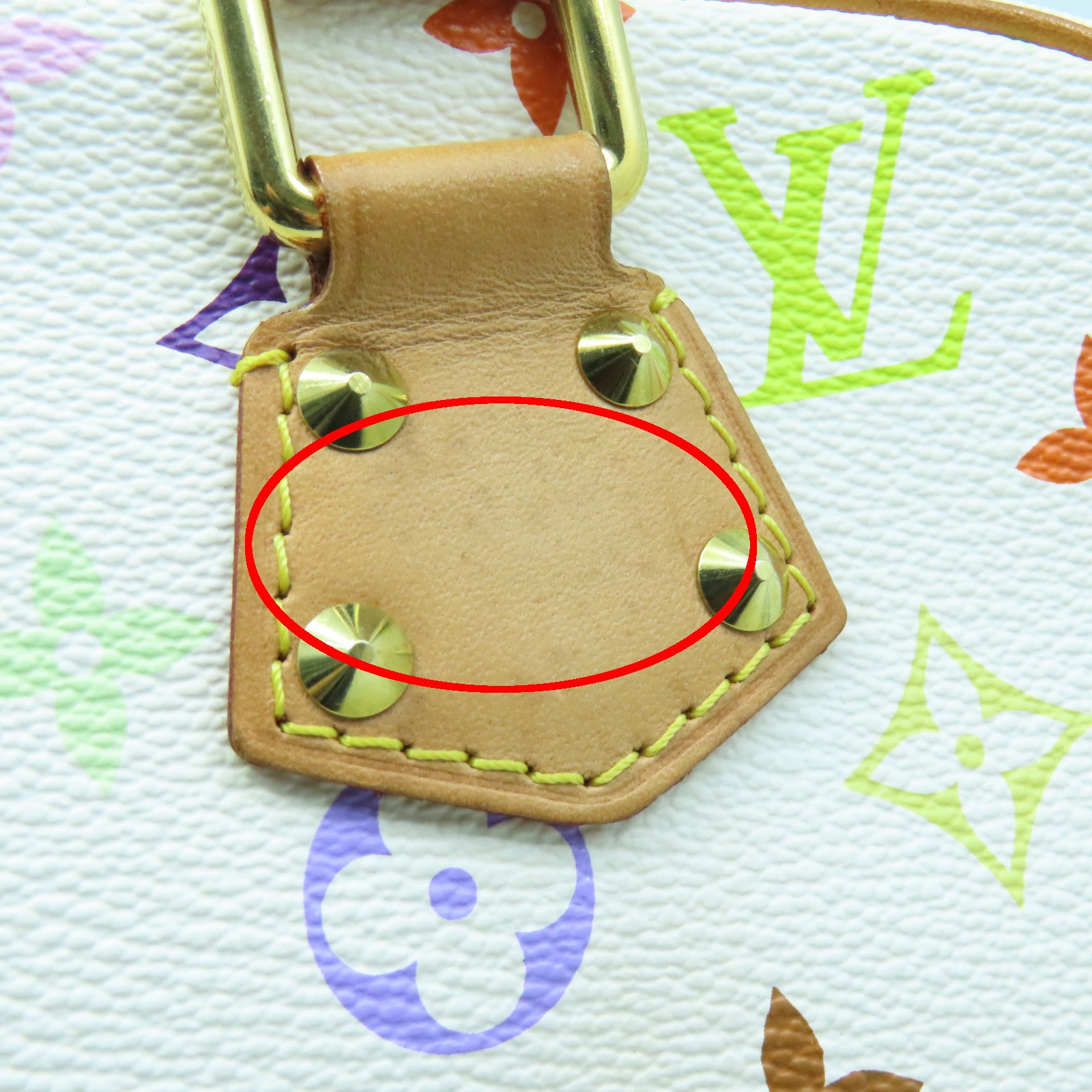 LOUIS VUITTON Monogram Multicolore Trouville Hand Bag Gold Buckle White/Color