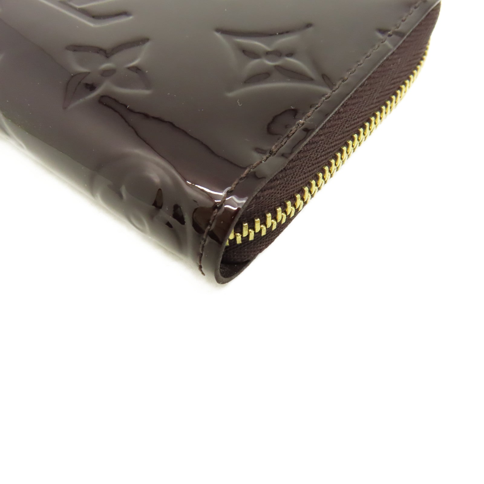 LOUIS VUITTON Mono-Vernis Card Coin Case金扣零錢卡套酒紅色