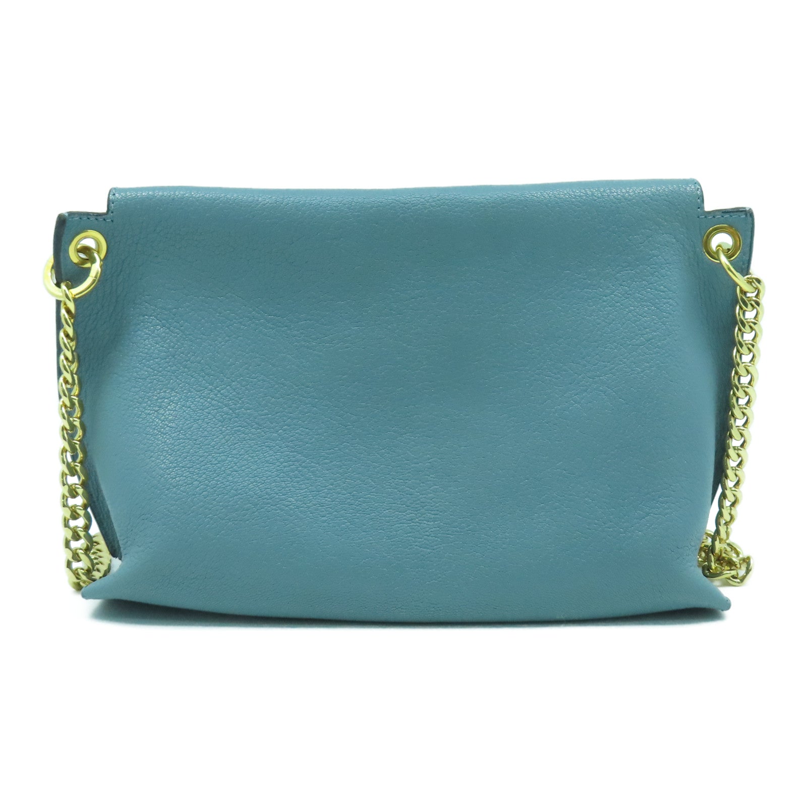 LOEWE 牛皮皮革Avenue Shoulder Bag金扣鏈帶肩背袋淺藍色