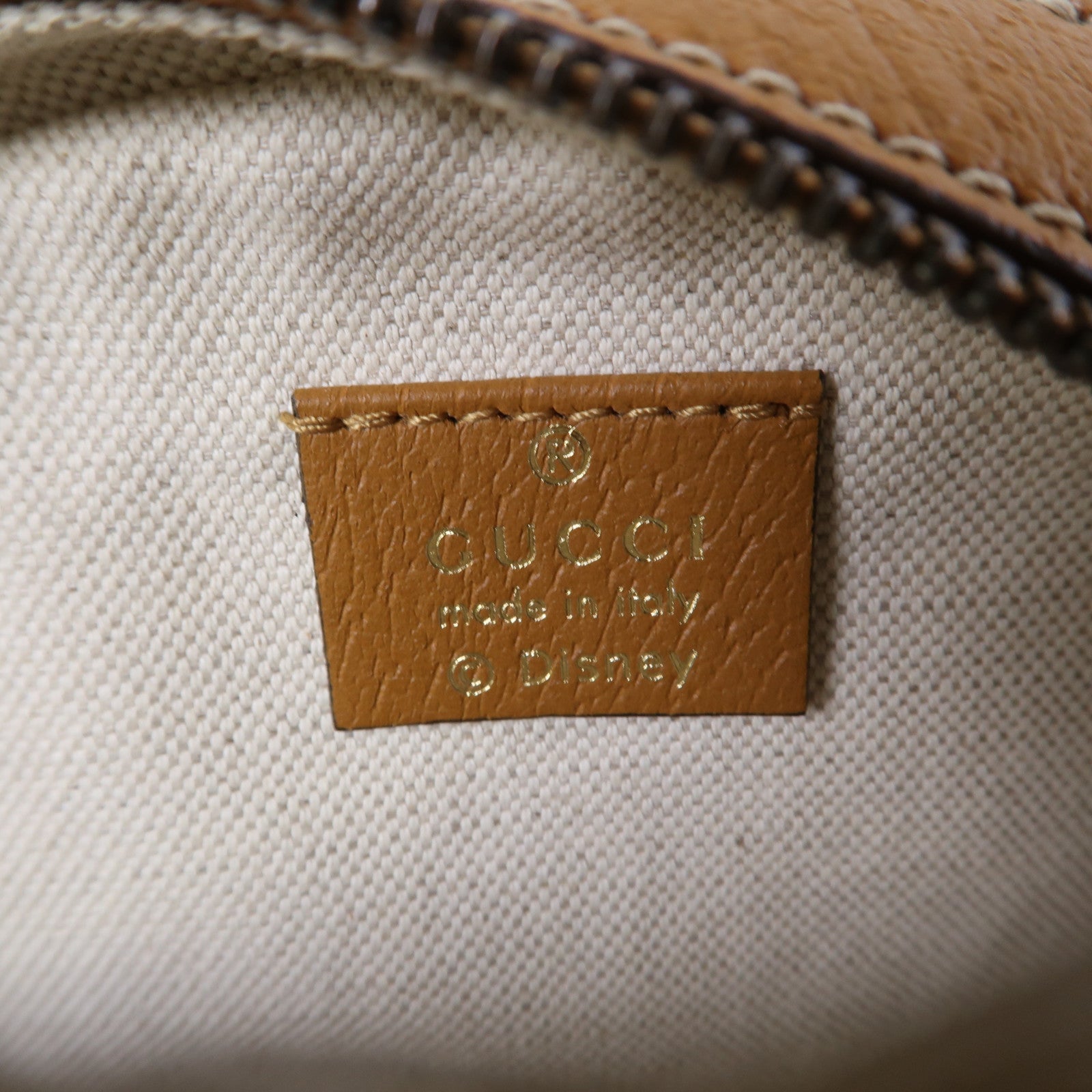 GUCCI 塗層帆布Gucci X Disney Crossbody金扣肩背袋啡色