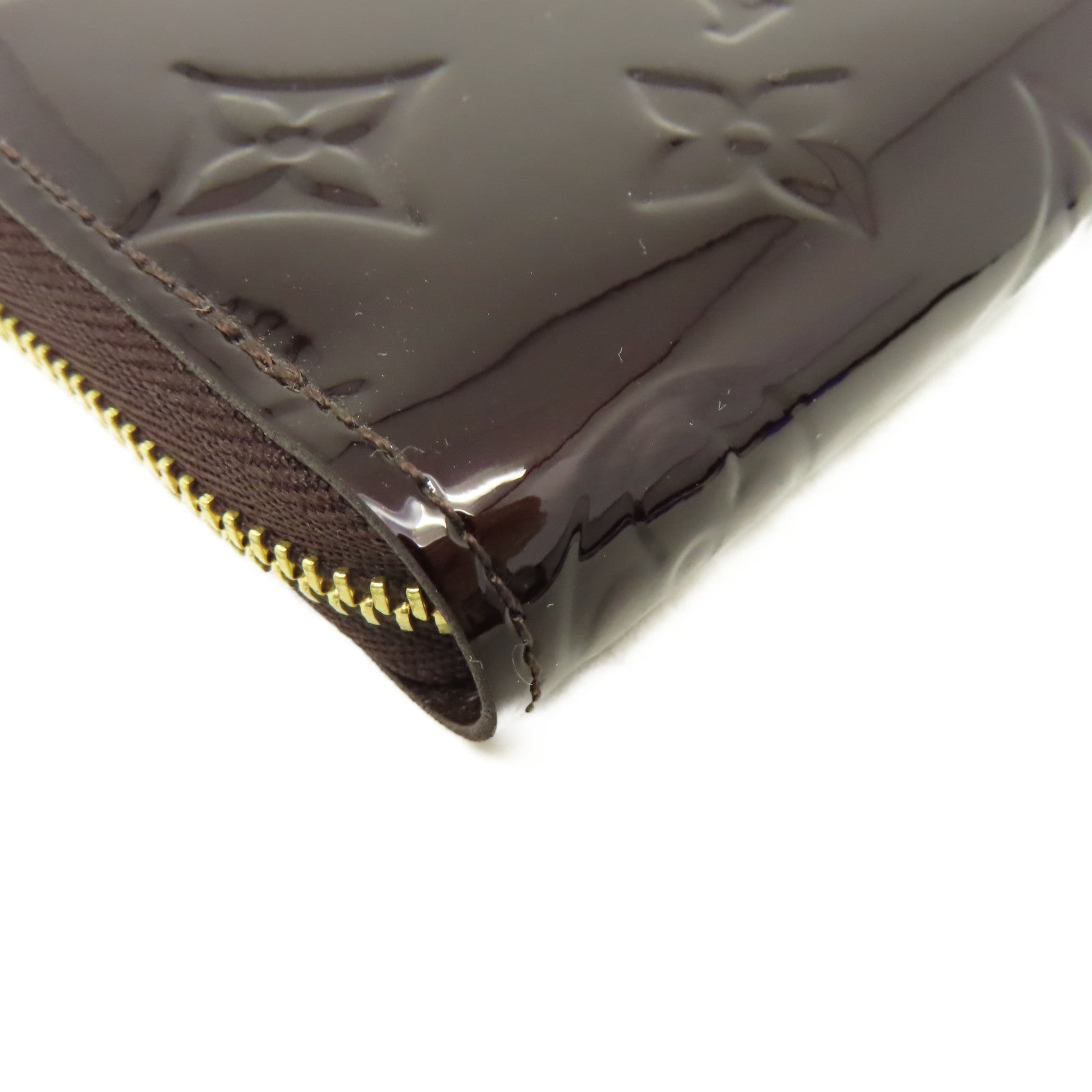 LOUIS VUITTON Mono-Vernis Card Coin Case金扣零錢卡套酒紅色