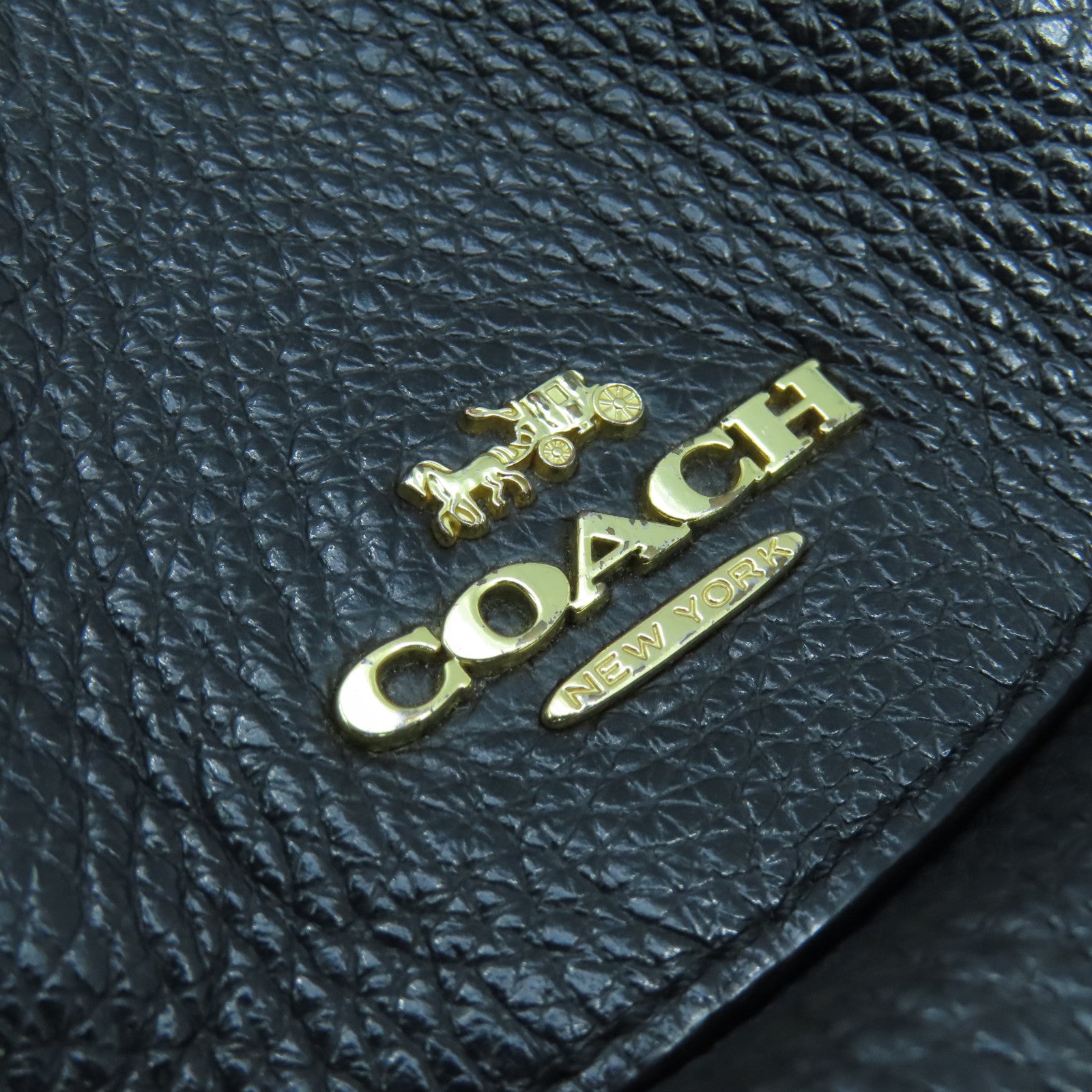 COACH 牛皮皮革Rucksack金扣背包黑色
