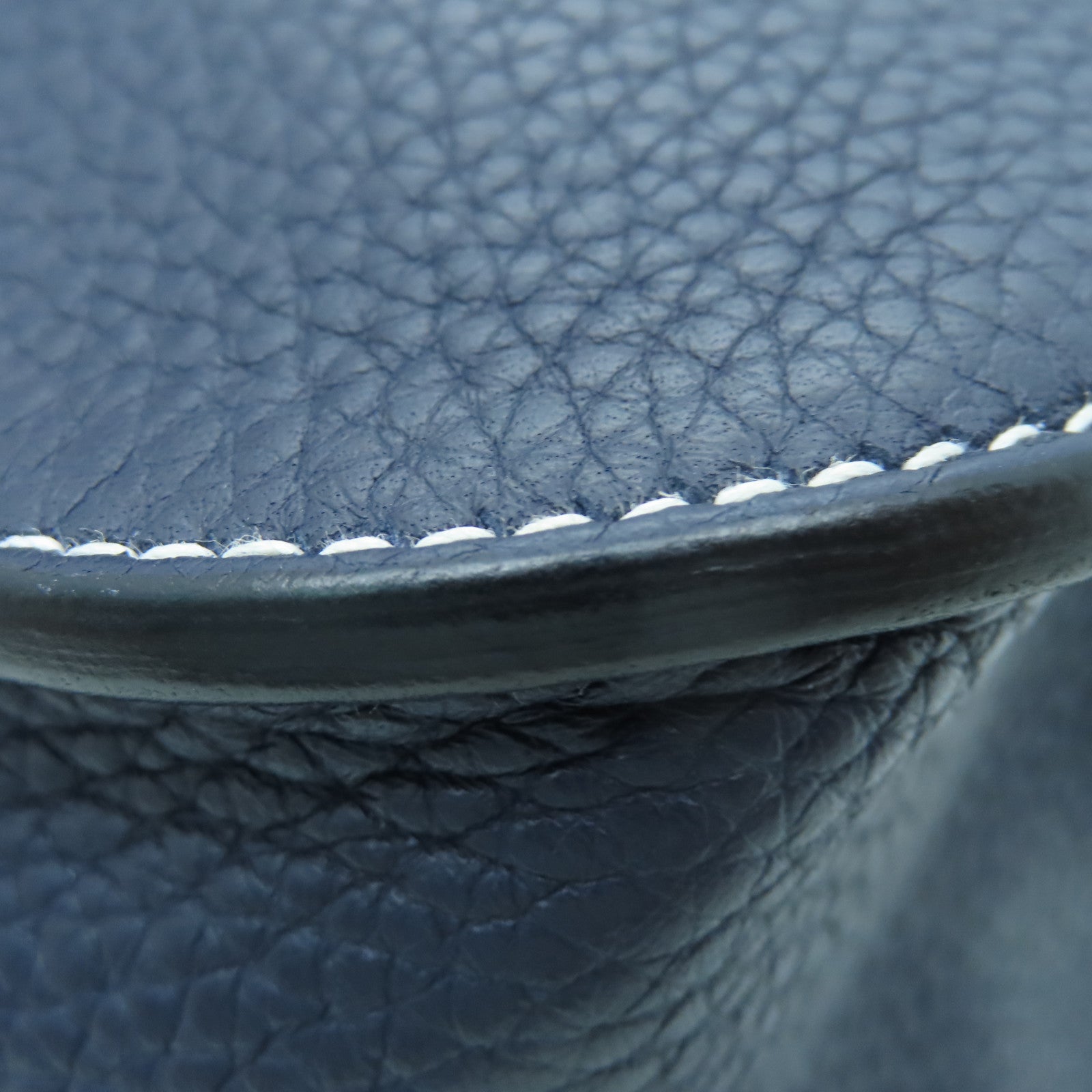 HERMES Taurillon Clemence皮革Halzan 31銀扣手挽肩背兩用袋藍色