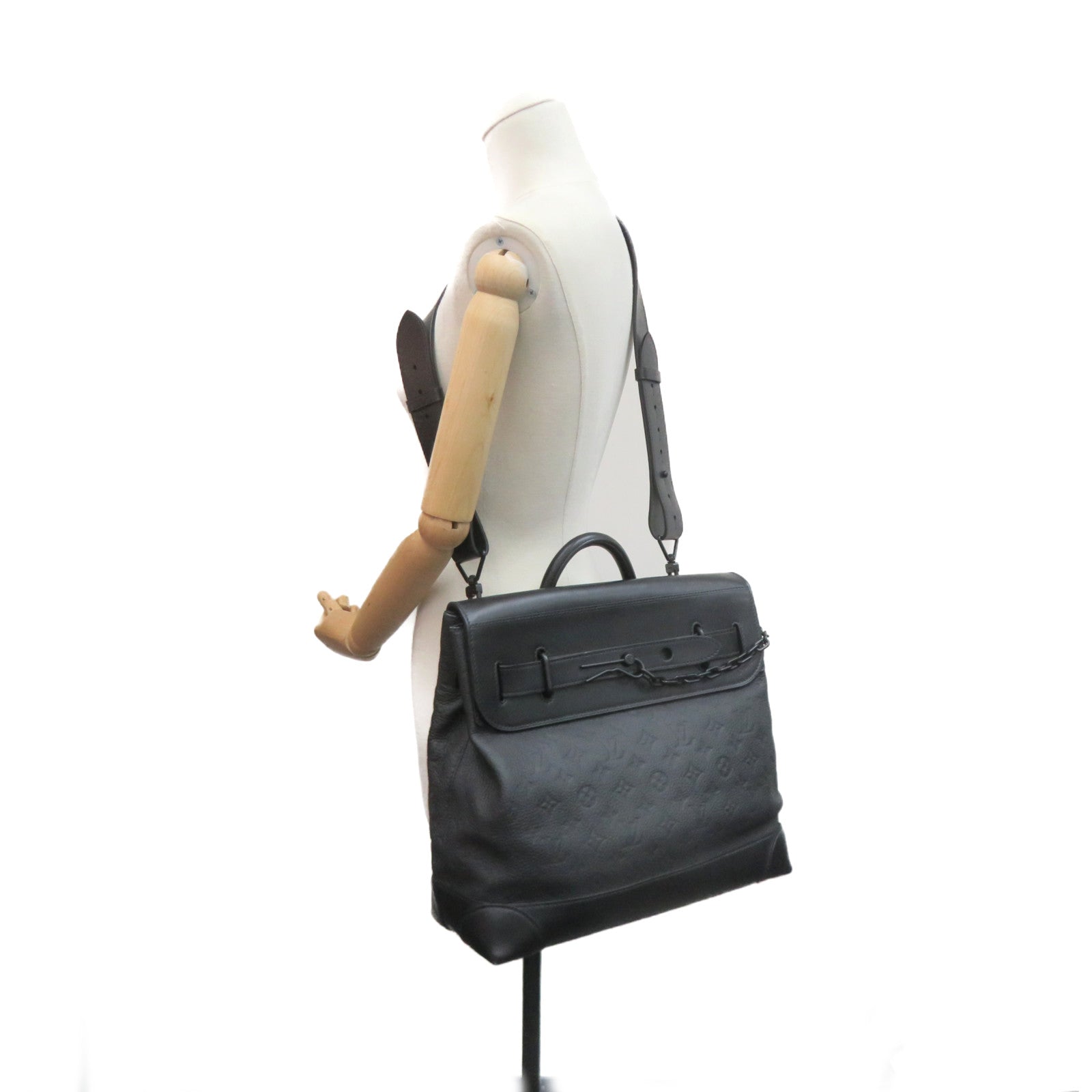 LOUIS VUITTON 【激減優惠】牛皮皮革Steamer PM 2way Shoulder Bag手挽肩背兩用袋黑色