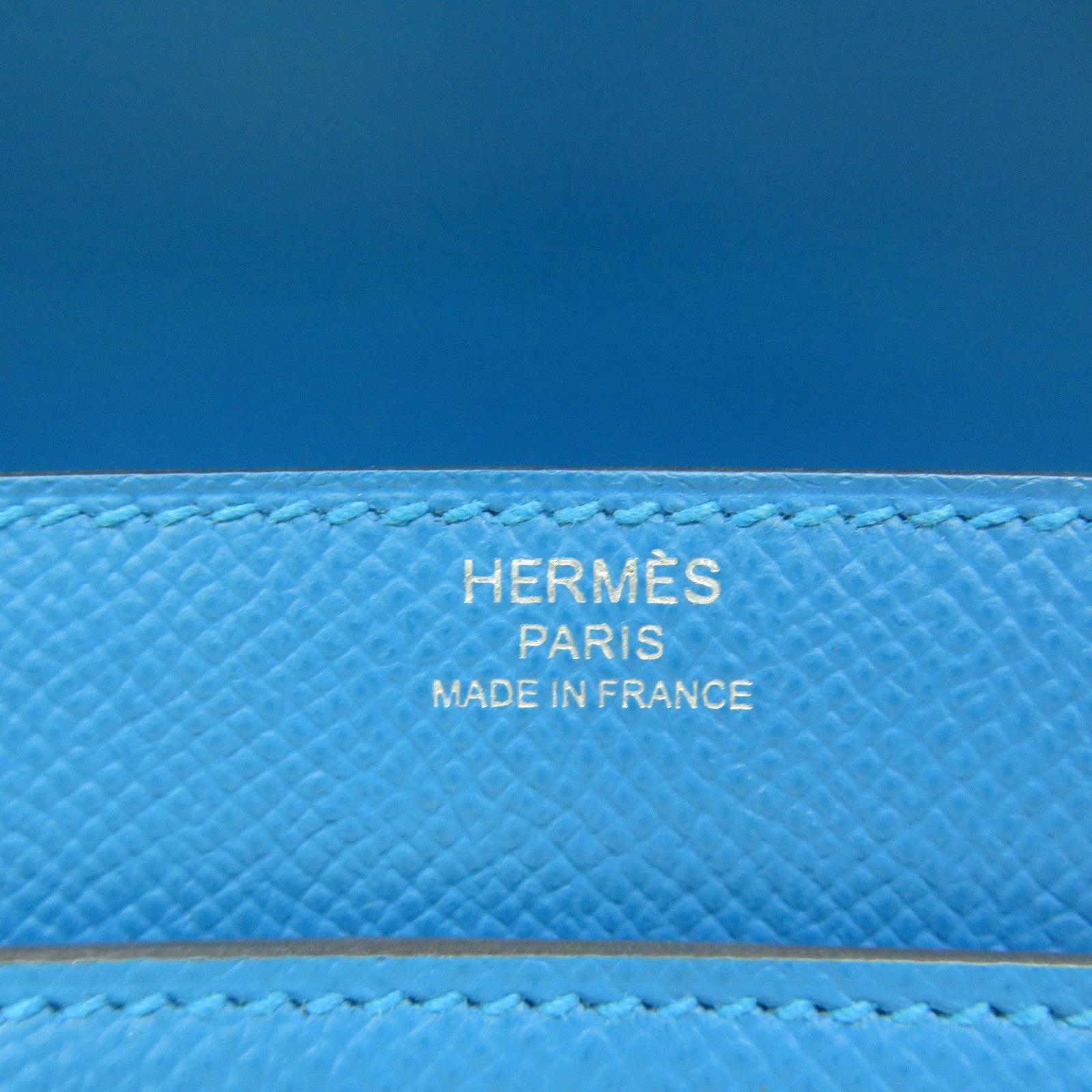 HERMES Epsom皮革Verrou 21 Shoulder Bag銀扣肩背袋Blue Zanzibar藍色