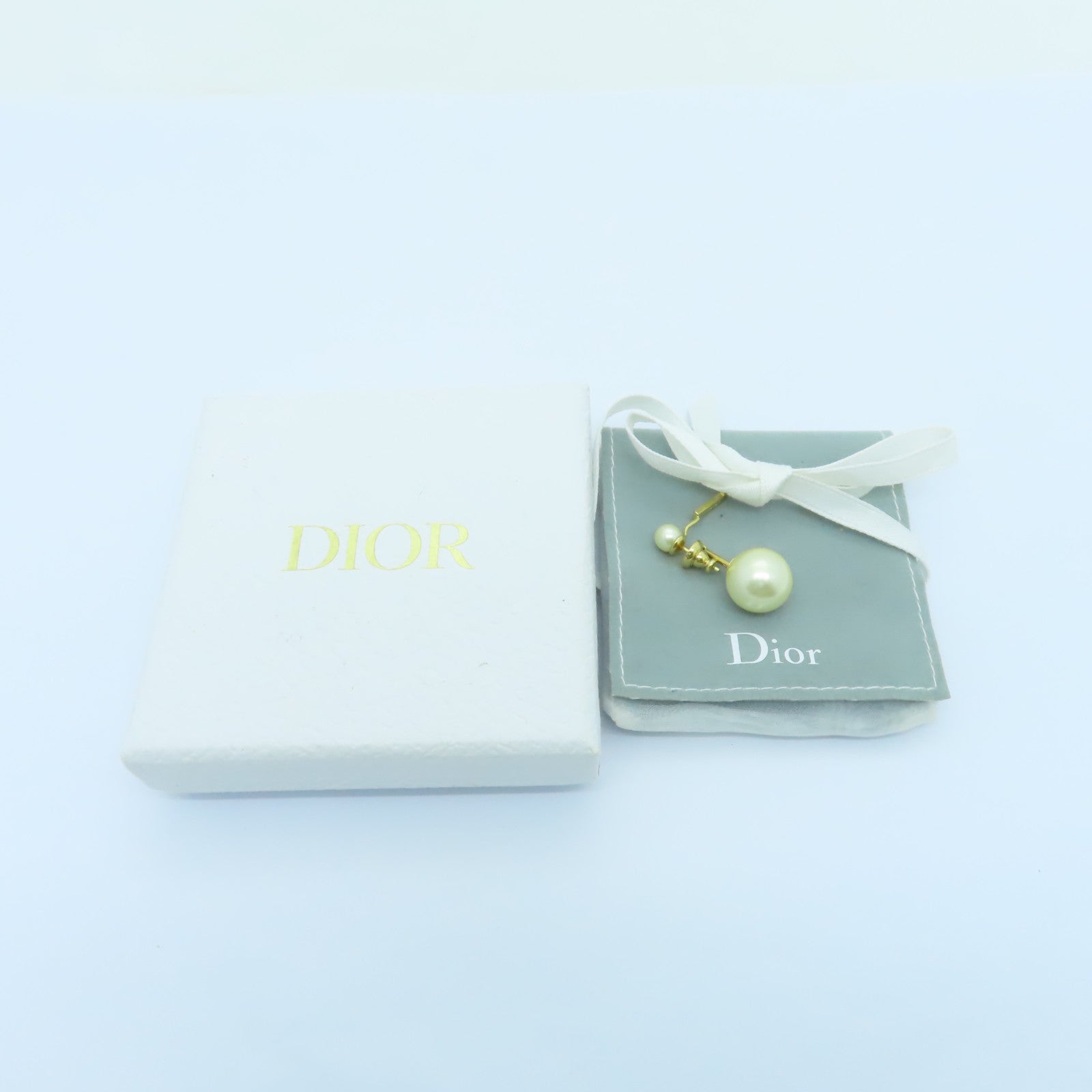 Dior PVC/金屬Earring耳環白色/金色