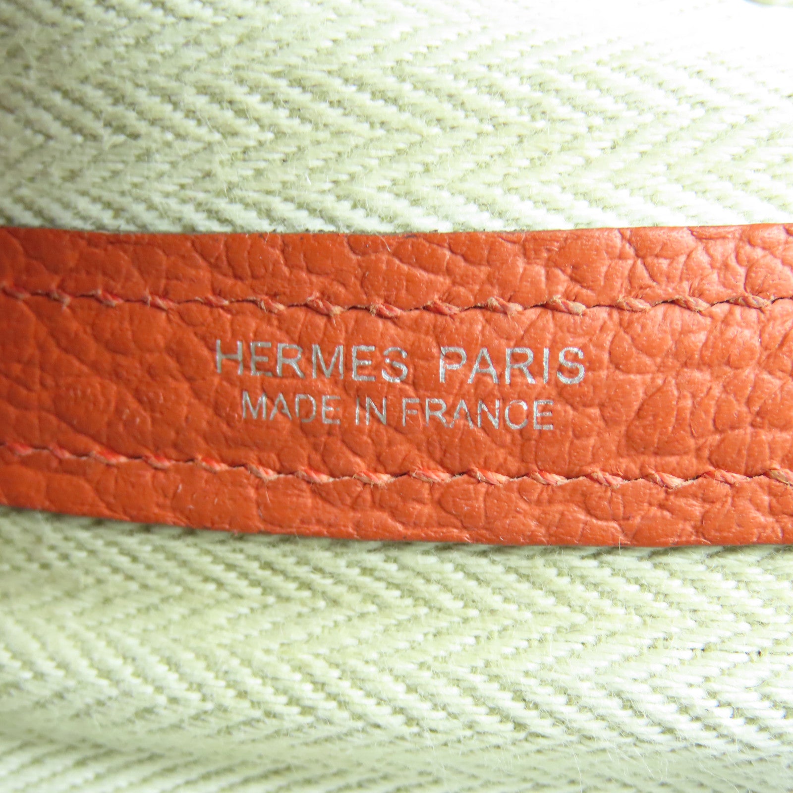 HERMES Country皮革Garden Party TPM銀扣手挽袋鱷魚橘