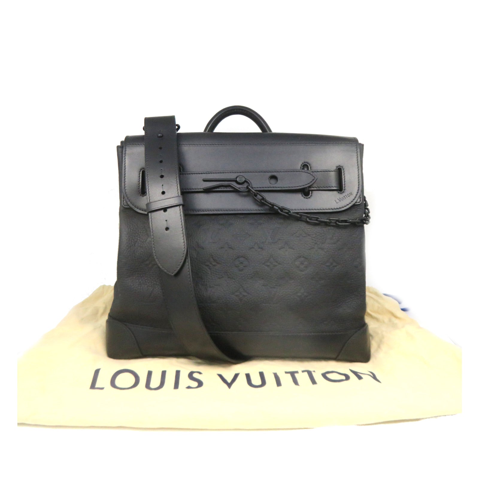 LOUIS VUITTON 【激減優惠】牛皮皮革Steamer PM 2way Shoulder Bag手挽肩背兩用袋黑色
