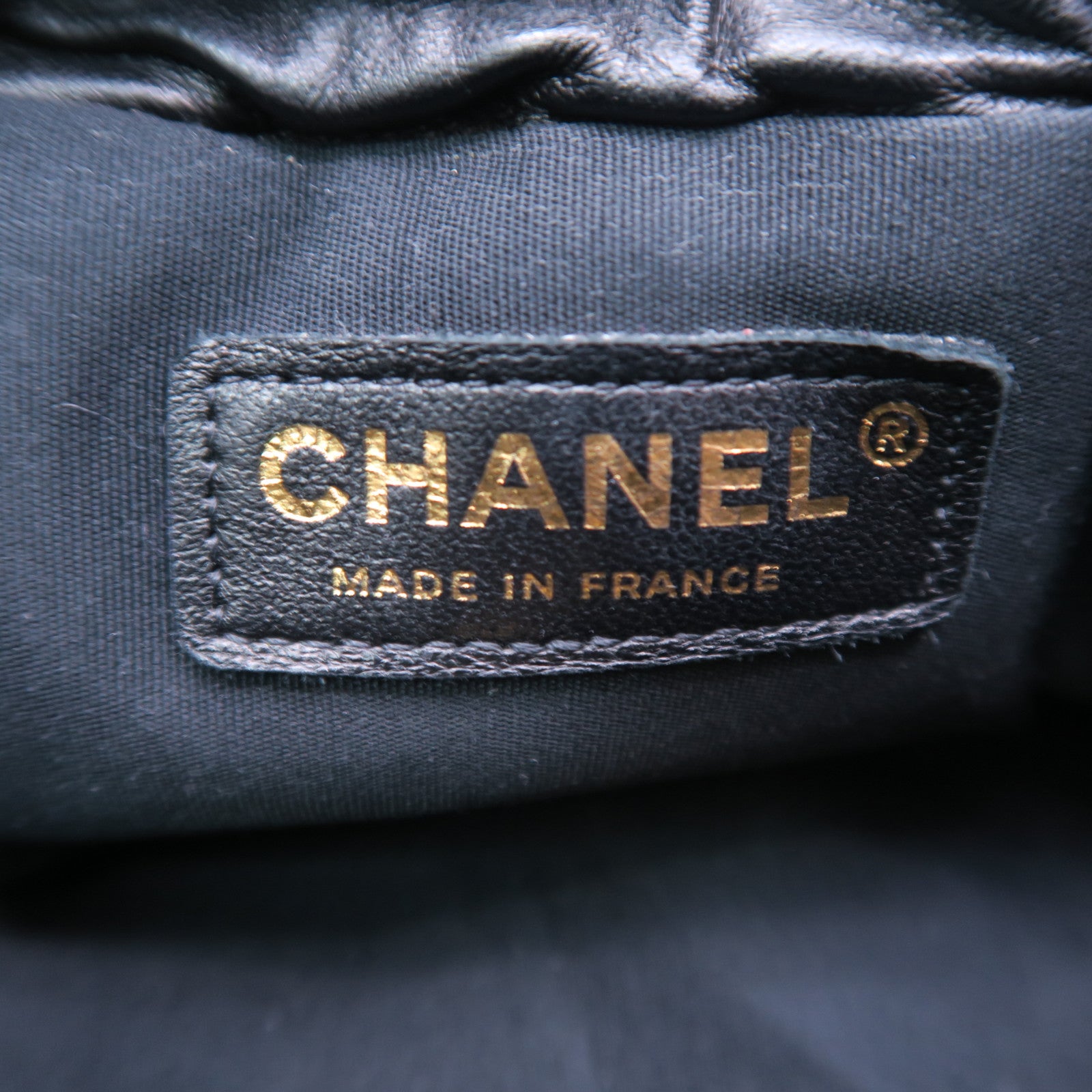 CHANEL 菱格羊皮皮革Chain Shoulder金扣鏈帶肩背袋黑色