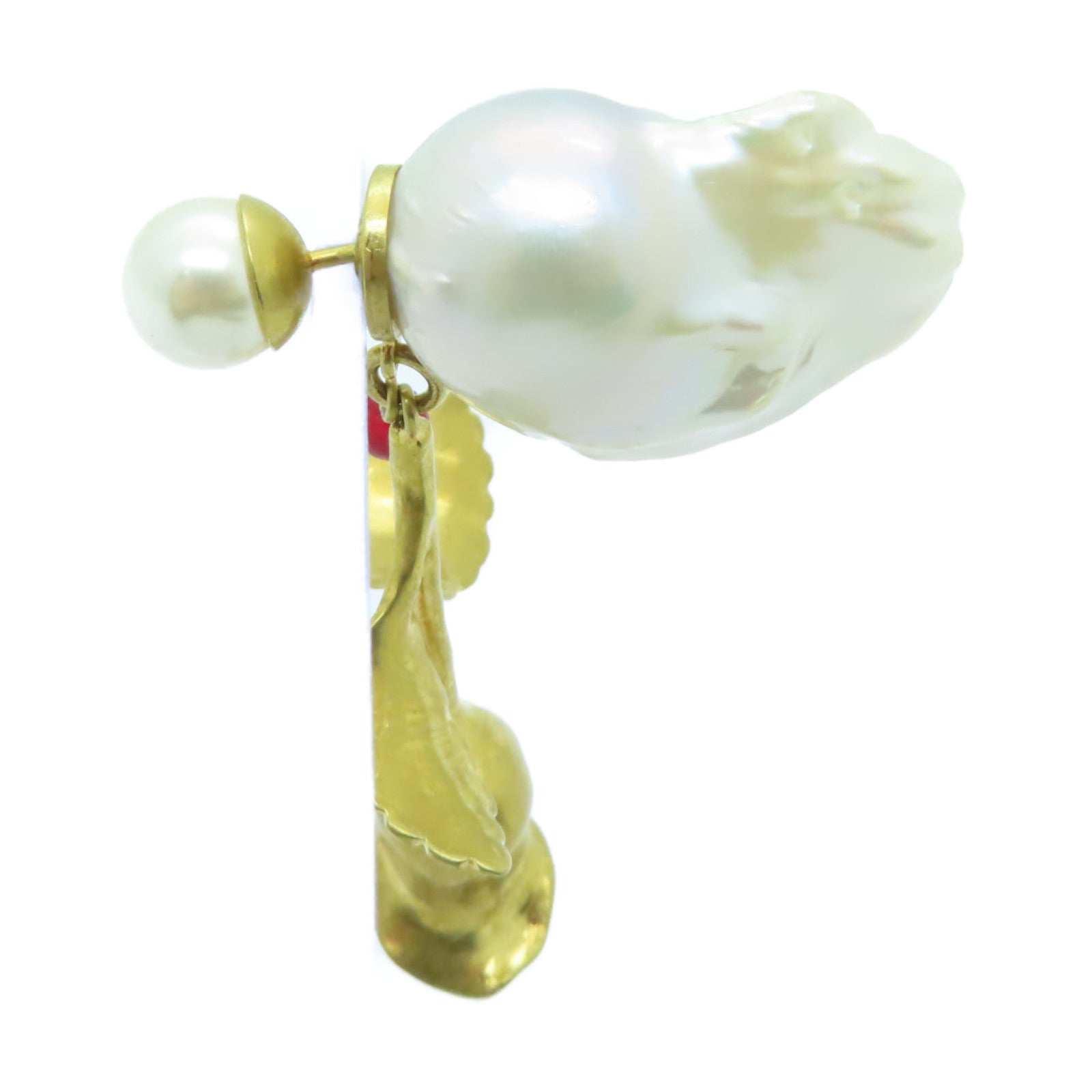 Dior 金屬/PVC Earrings耳環白色/金色