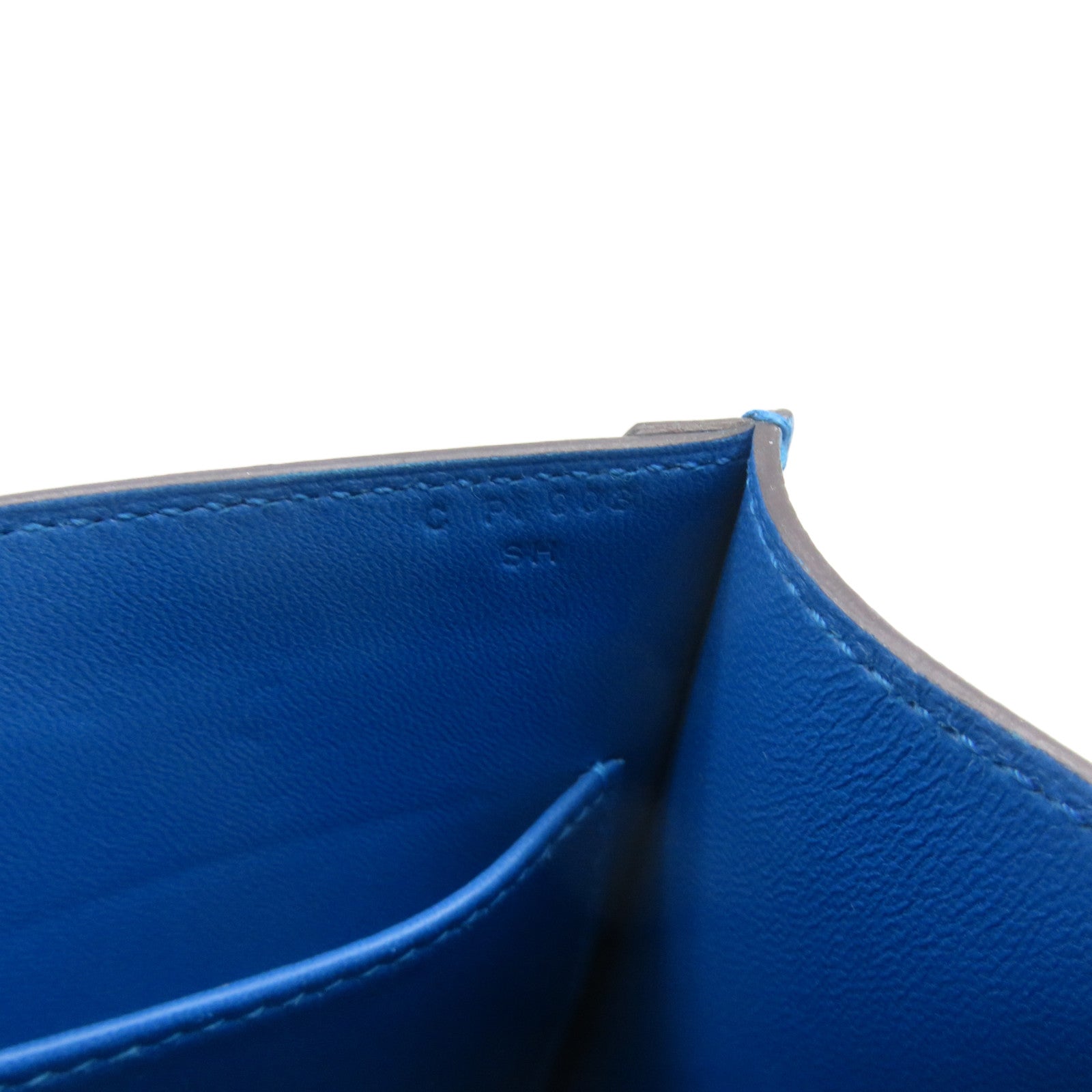 HERMES Epsom皮革Verrou 21 Shoulder Bag銀扣肩背袋Blue Zanzibar藍色