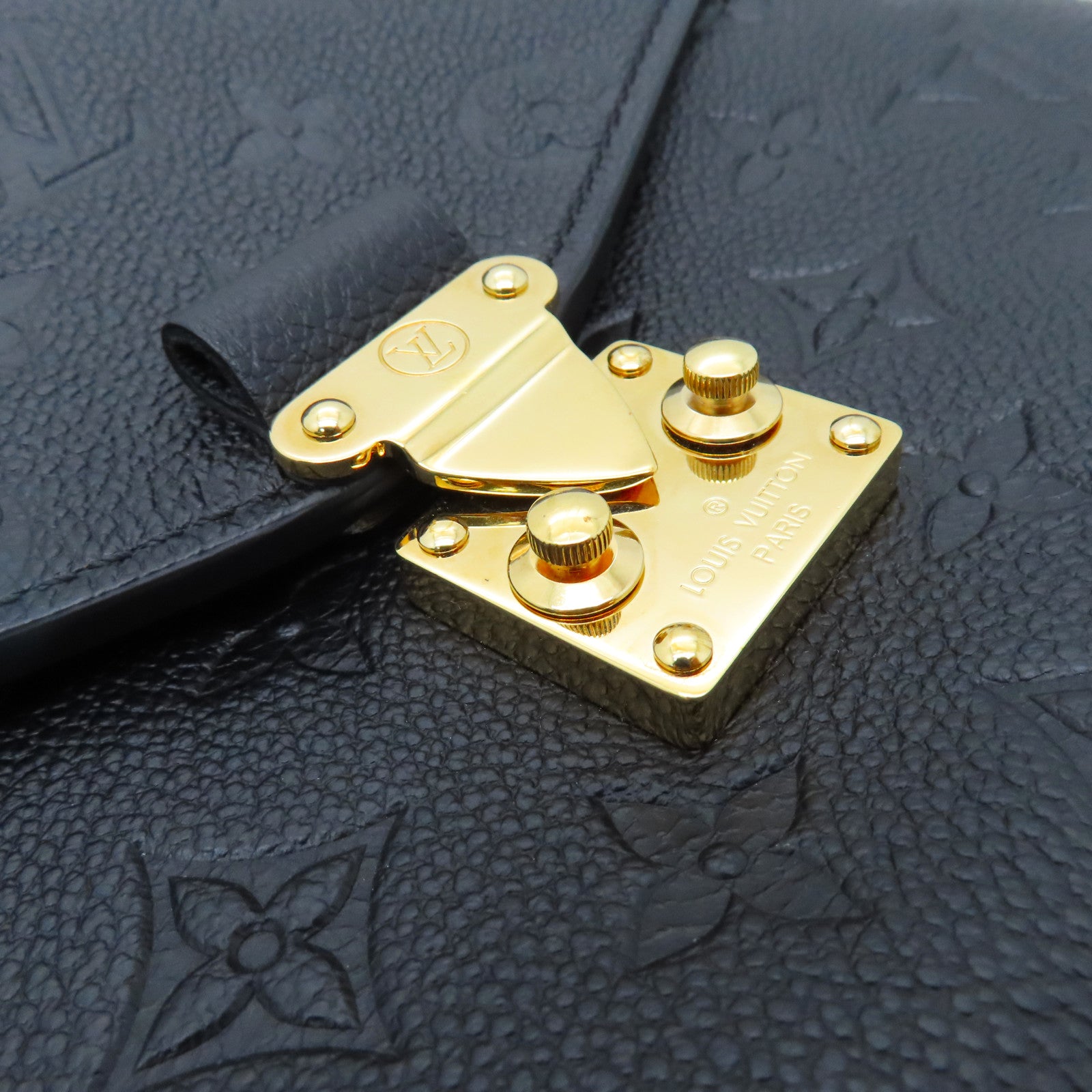 LOUIS VUITTON Monogram Empreinte Pochette Metis金扣手挽肩背兩用袋黑色