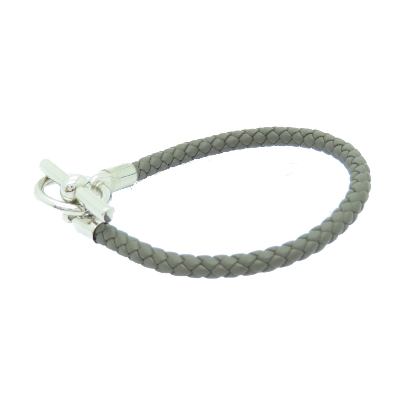 HERMES Swift皮革Glenan Bracelet銀扣手鏈Etain錫灰色