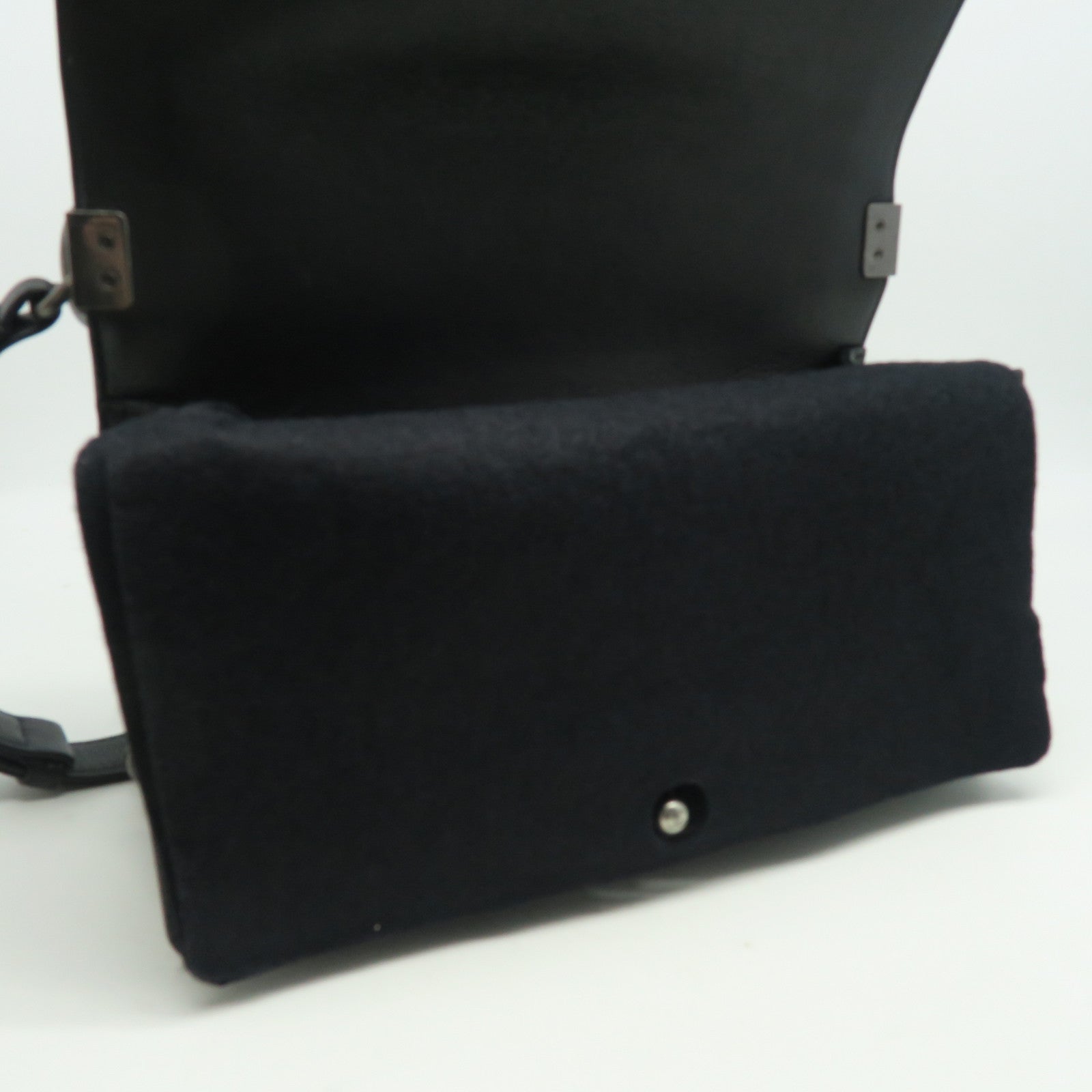 CHANEL Diamond Sheepskin Leather Boy Chanel 25cm Silver Buckle Chain Shoulder Bag Black