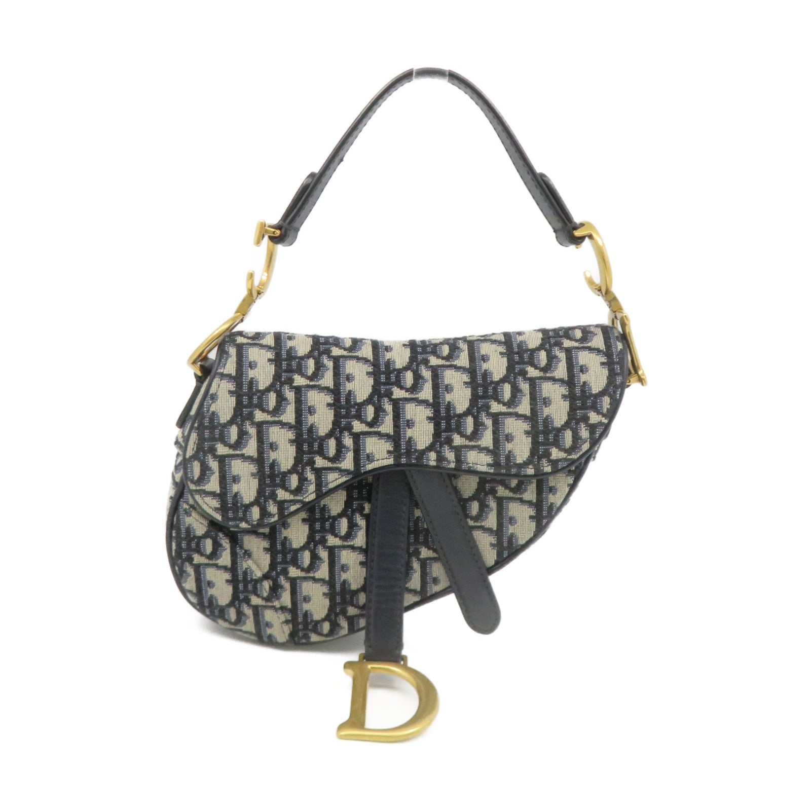 Dior canvas Mini Saddle Hand Bag royal blue
