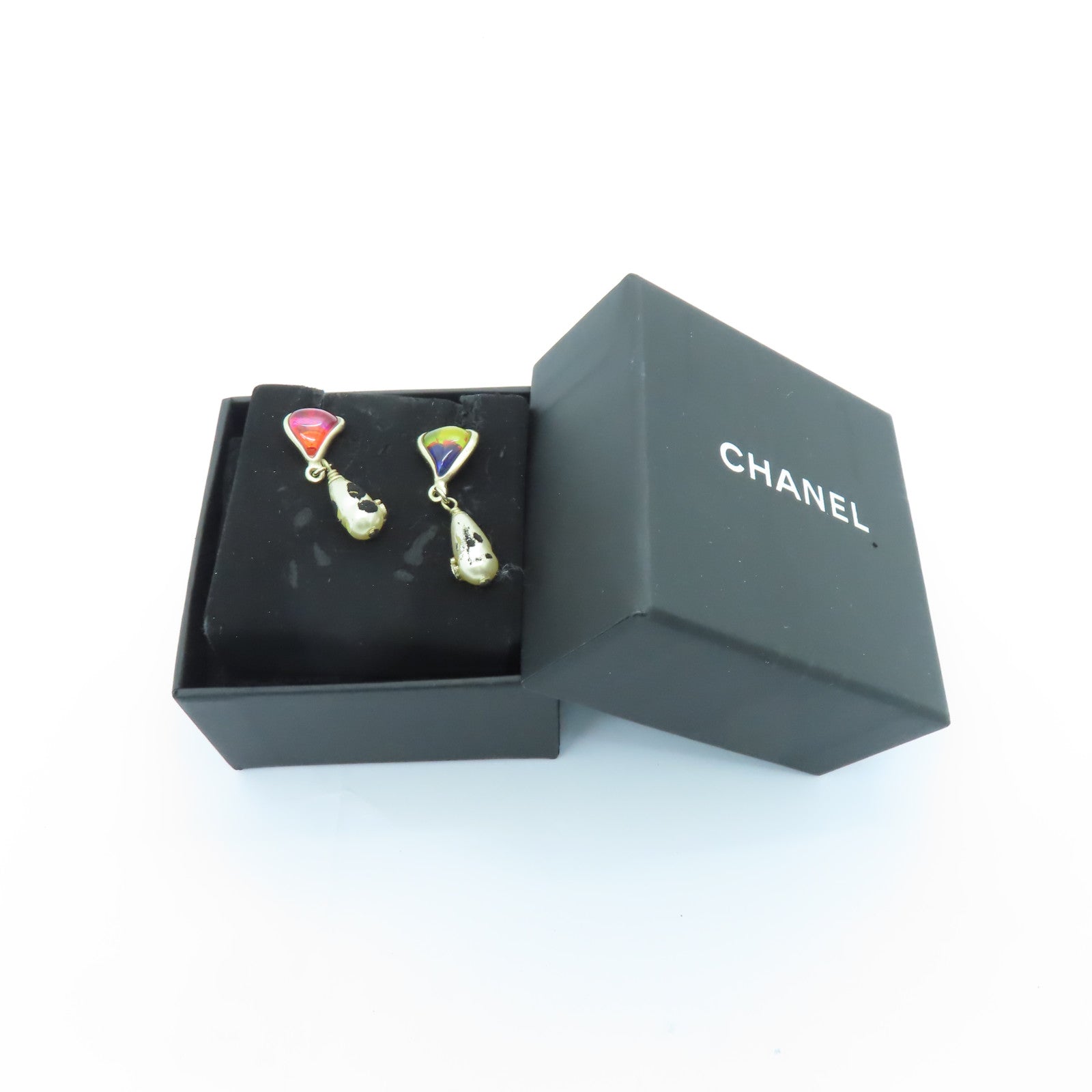 CHANEL 金屬/PVC Earrings耳環白色/藍色/粉紅色