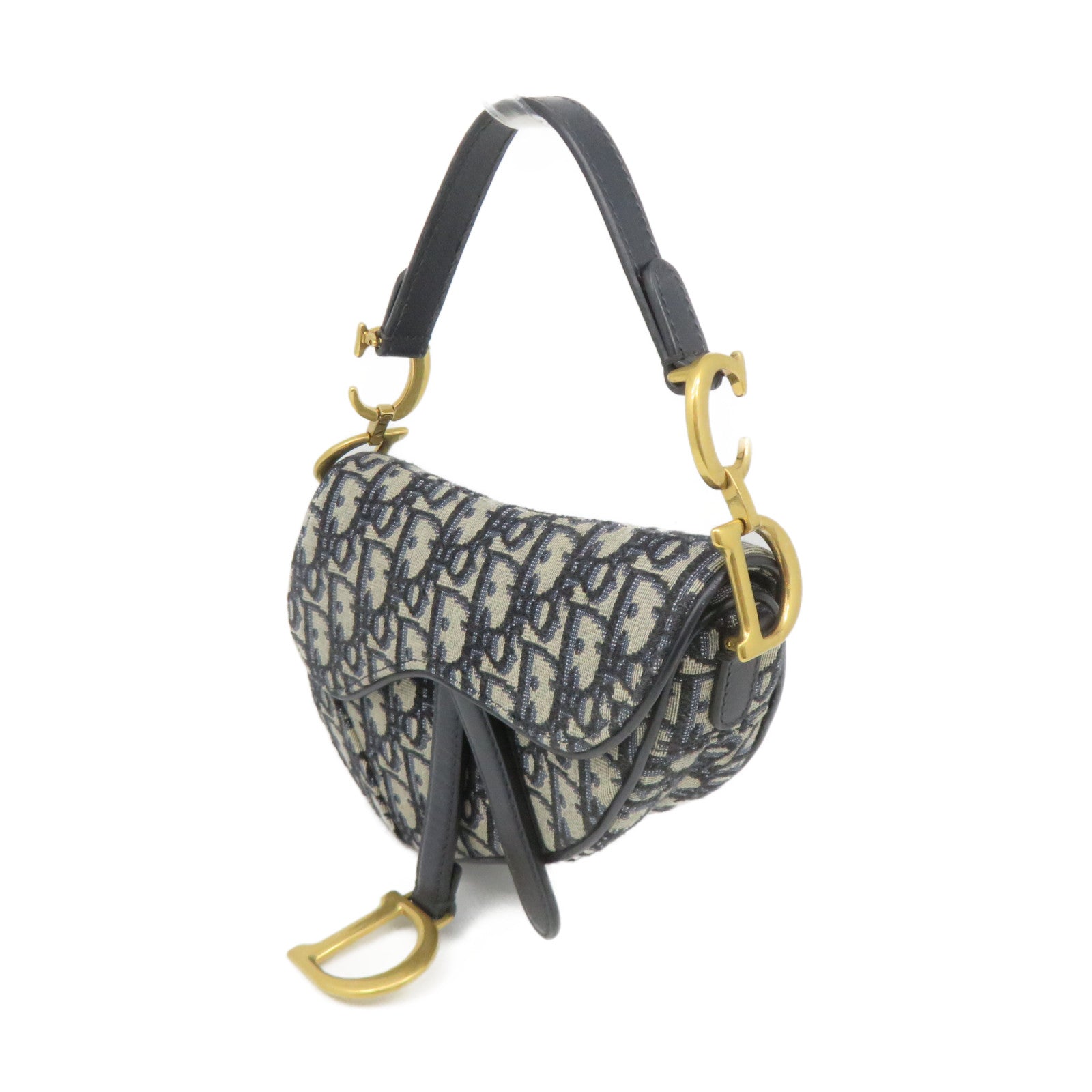 Dior canvas Mini Saddle Hand Bag royal blue