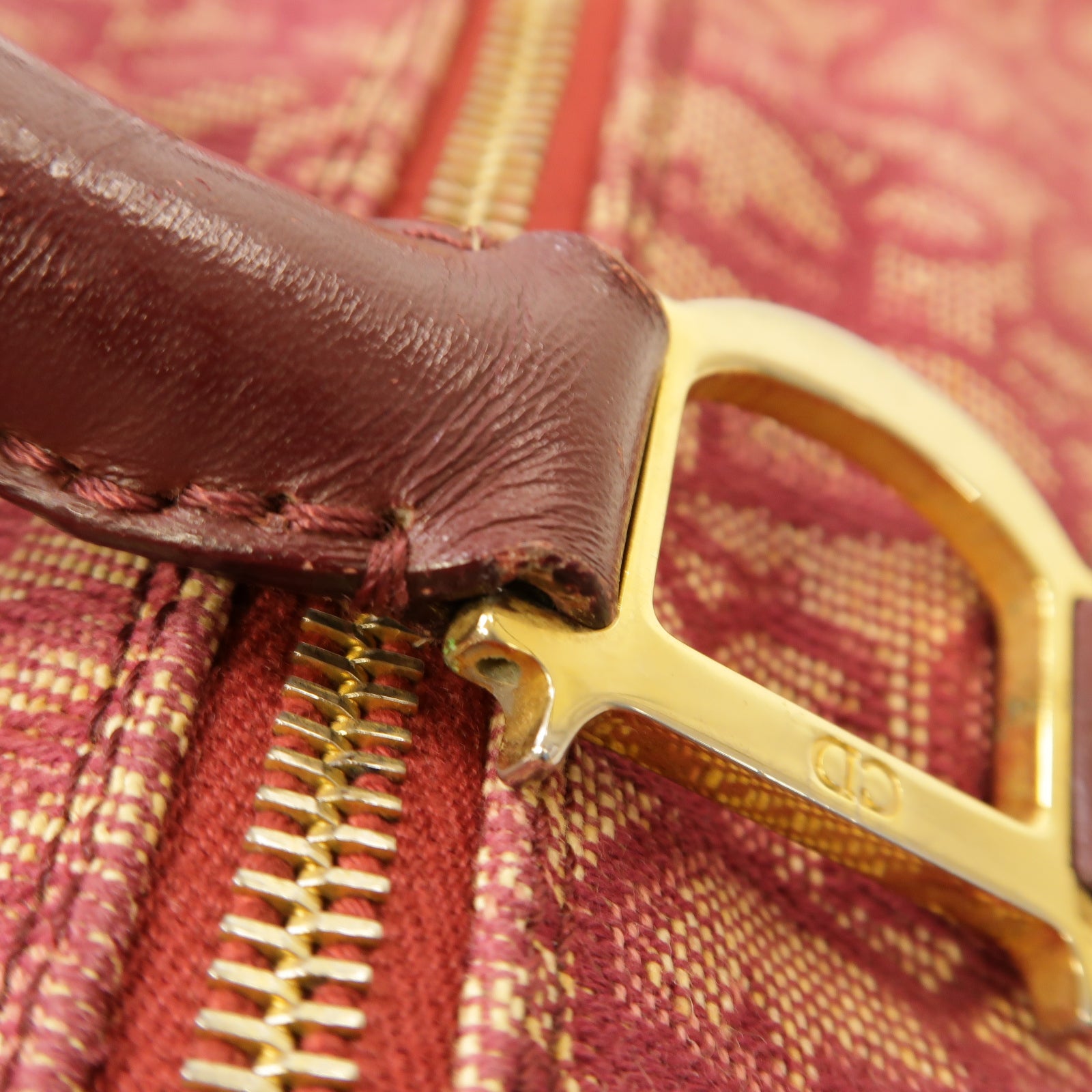Dior 帆布Handbag金扣手挽袋紅色