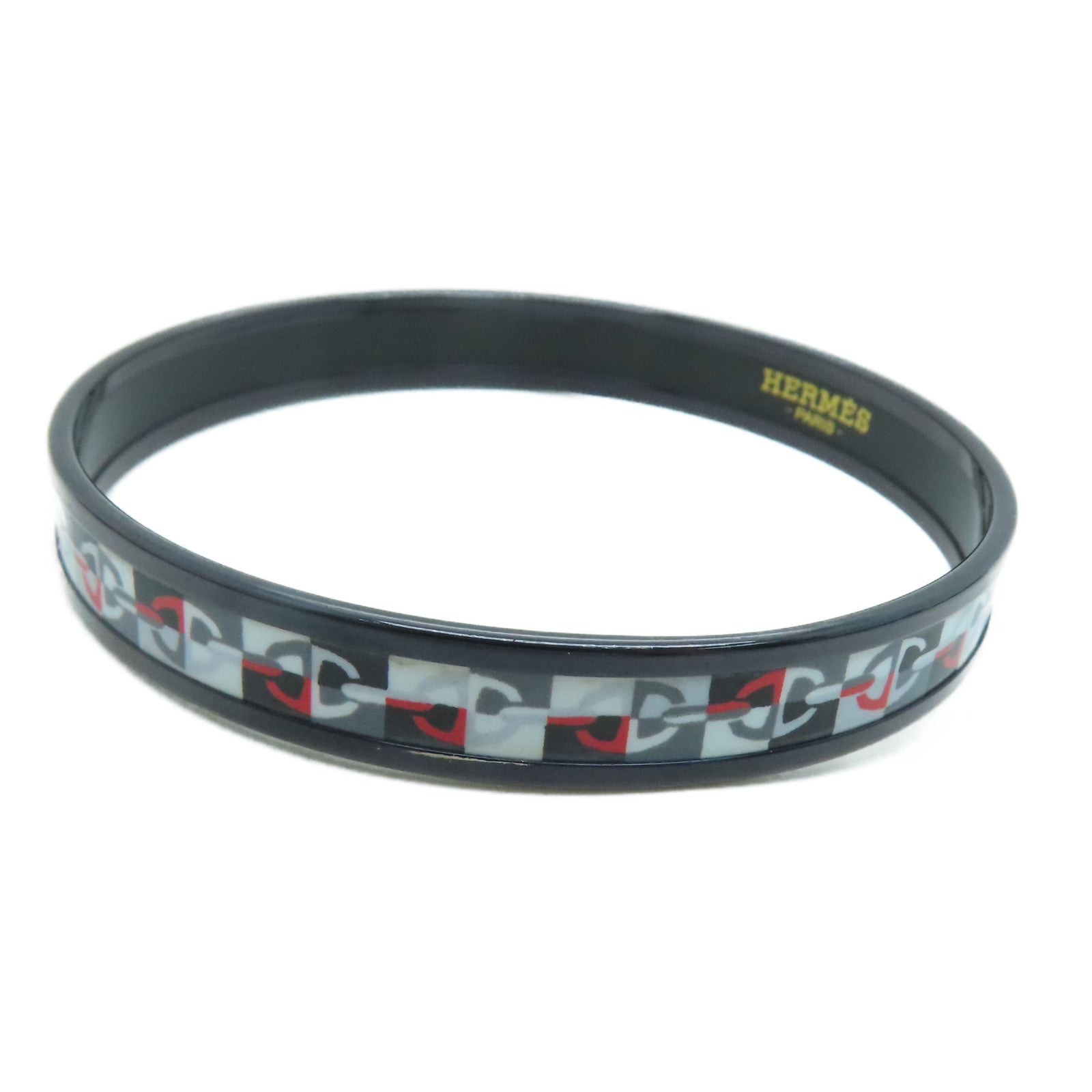 HERMES Ceramic Bangle Black/Color