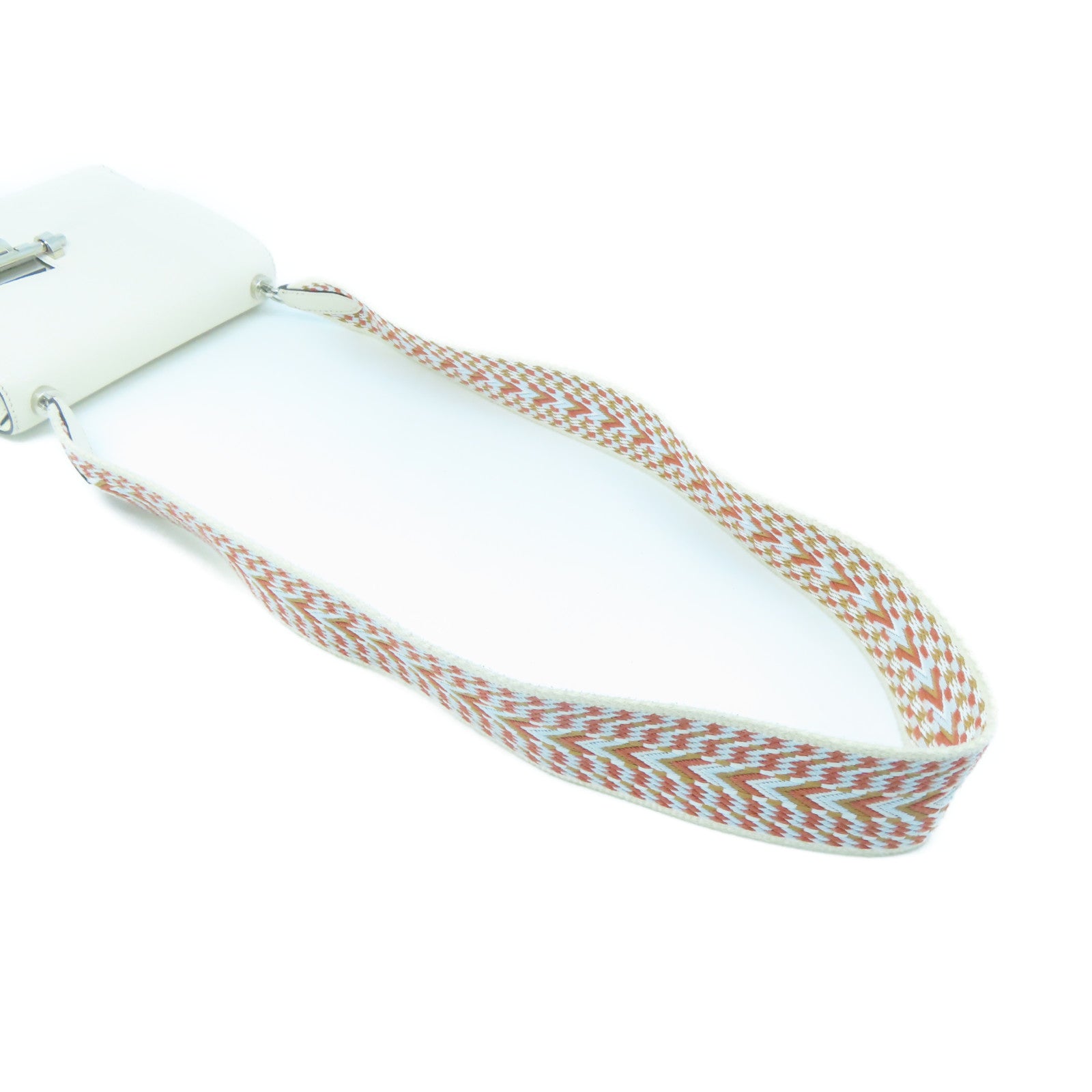 HERMES Mysore Goat Leather Mini Verrou Silver Buckle Shoulder Bag Nata White