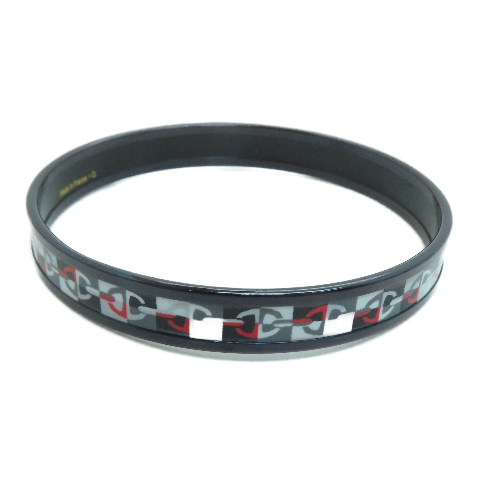 HERMES Ceramic Bangle Black/Color