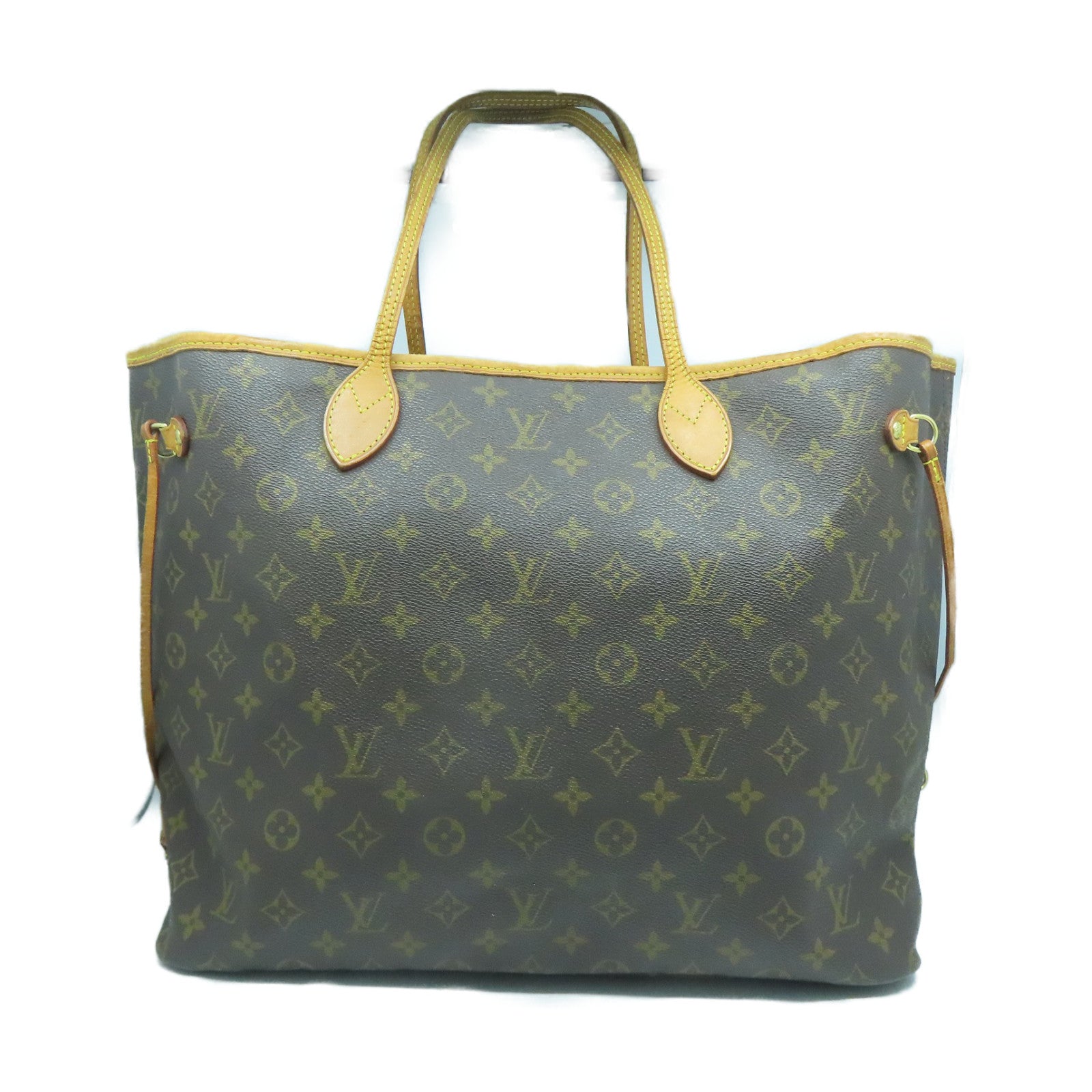 LOUIS VUITTON Monogram Neverfull GM金扣手挽袋啡色