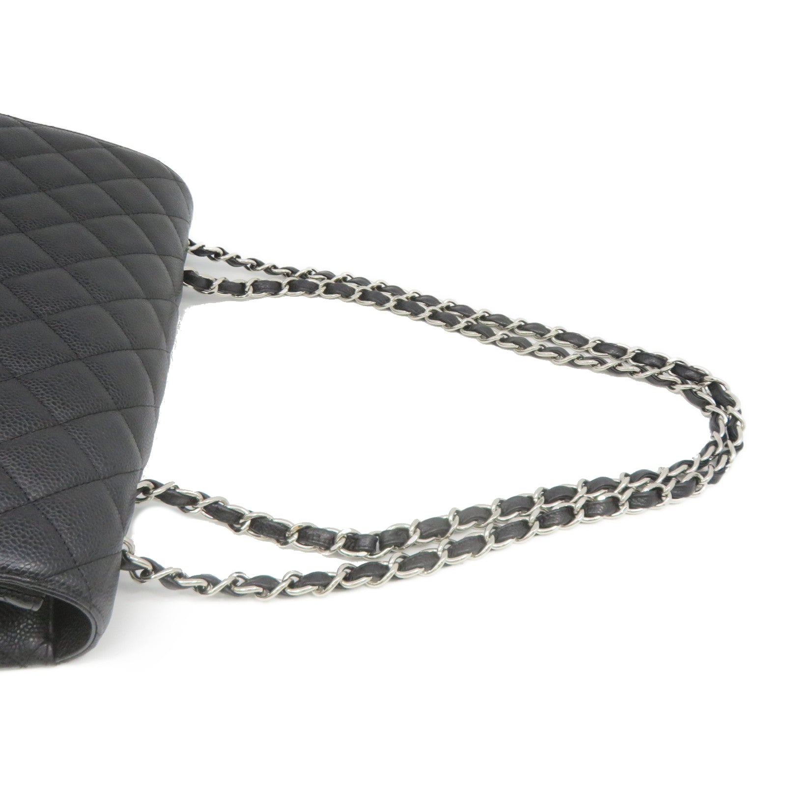 CHANEL [Sharp Reduction Offer] Lingge Cowhide Leather Chain Shoulder Silver Buckle Chain Belt Shoulder Bag Black