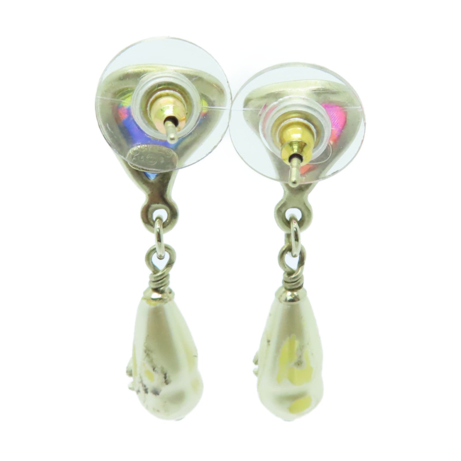 CHANEL 金屬/PVC Earrings耳環白色/藍色/粉紅色