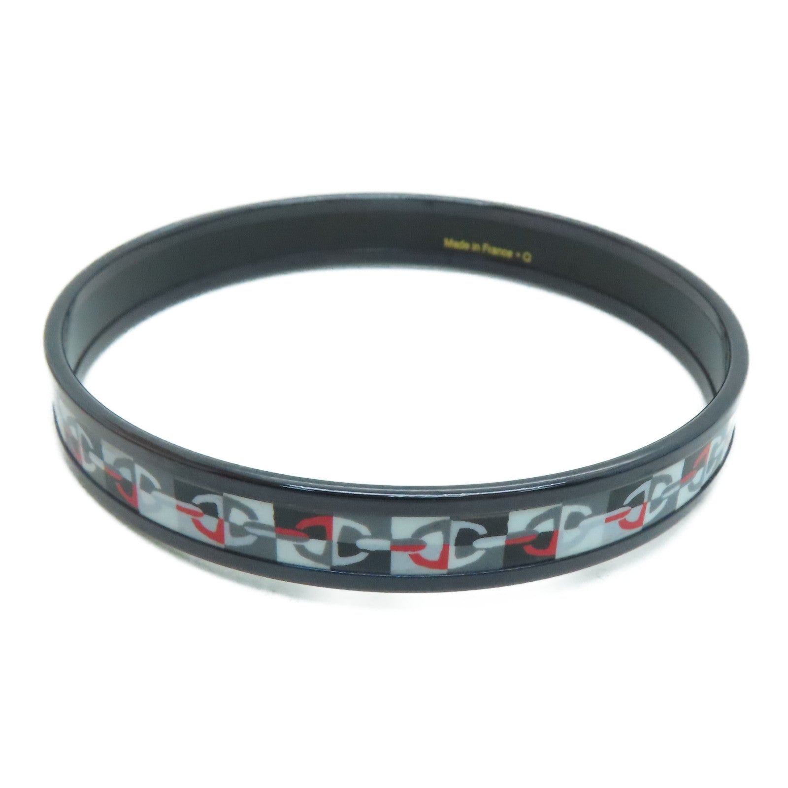 HERMES Ceramic Bangle Black/Color