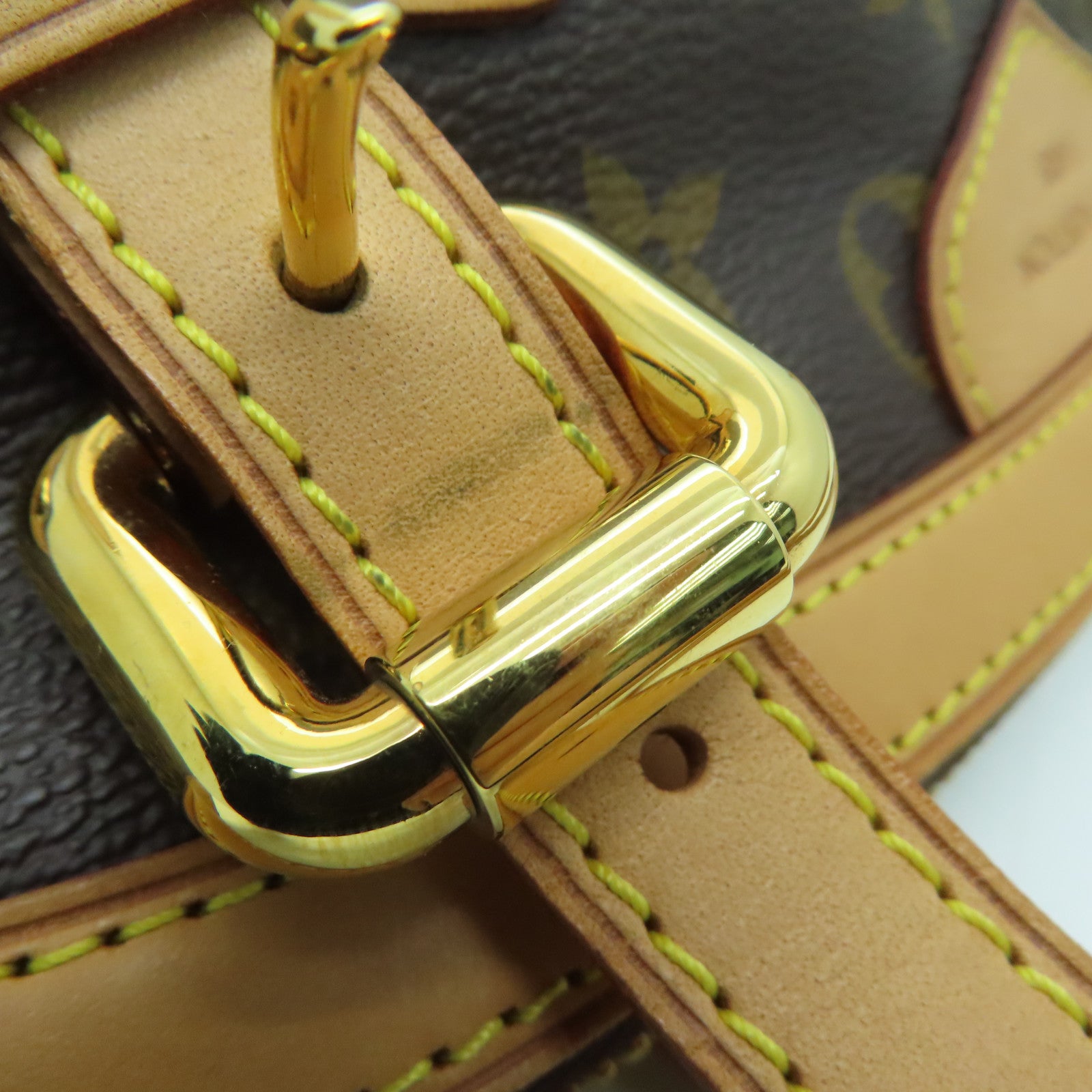 LOUIS VUITTON Monogram Tivoli GM gold buckle handle bag / shoulder bag brown