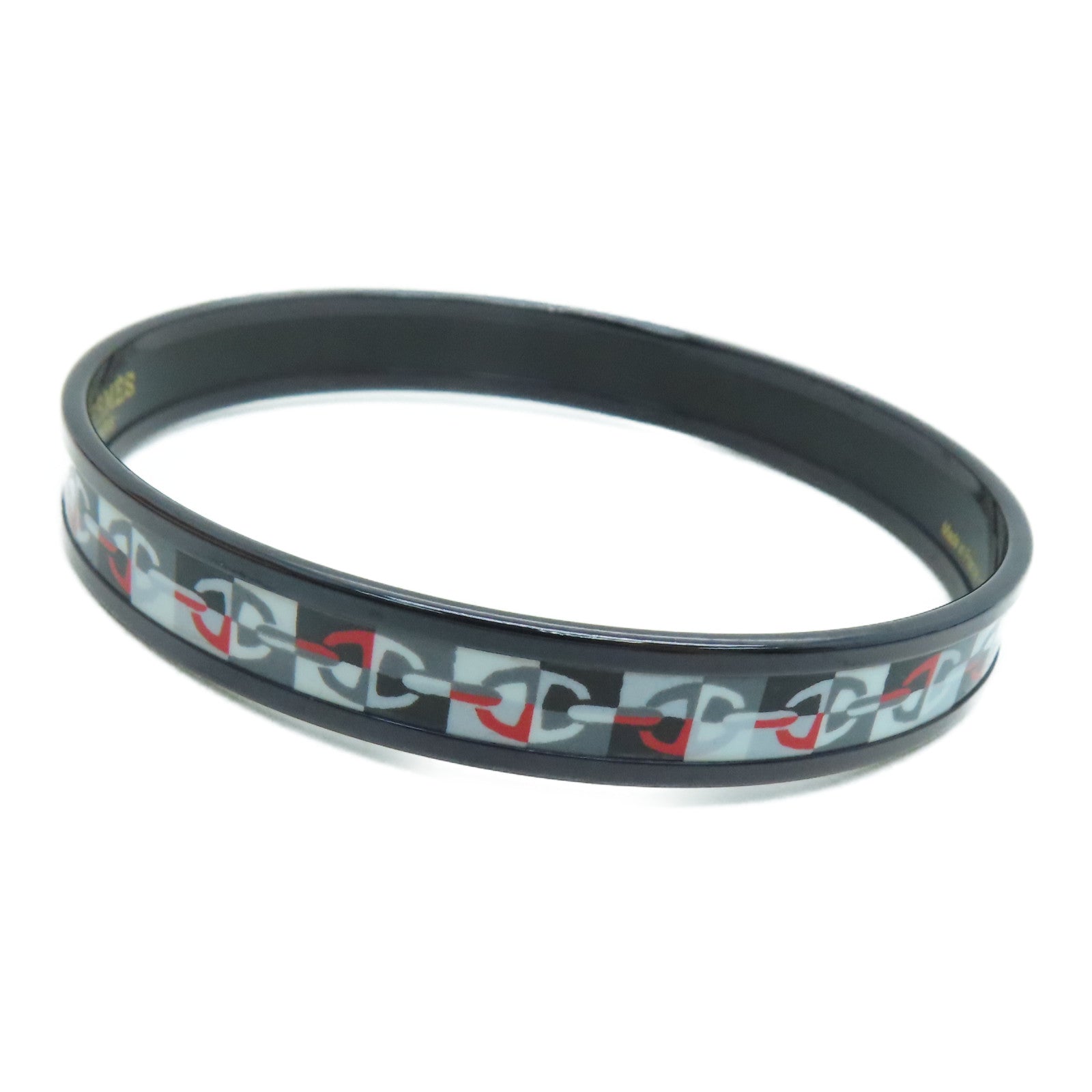 HERMES Ceramic Bangle Black/Color