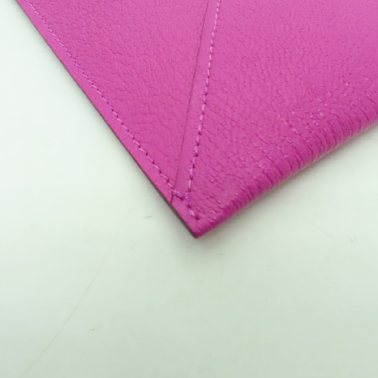 HERMES Chevre皮革Envelope Trio Wallet銀扣手提包紫色/橙色/芥末色