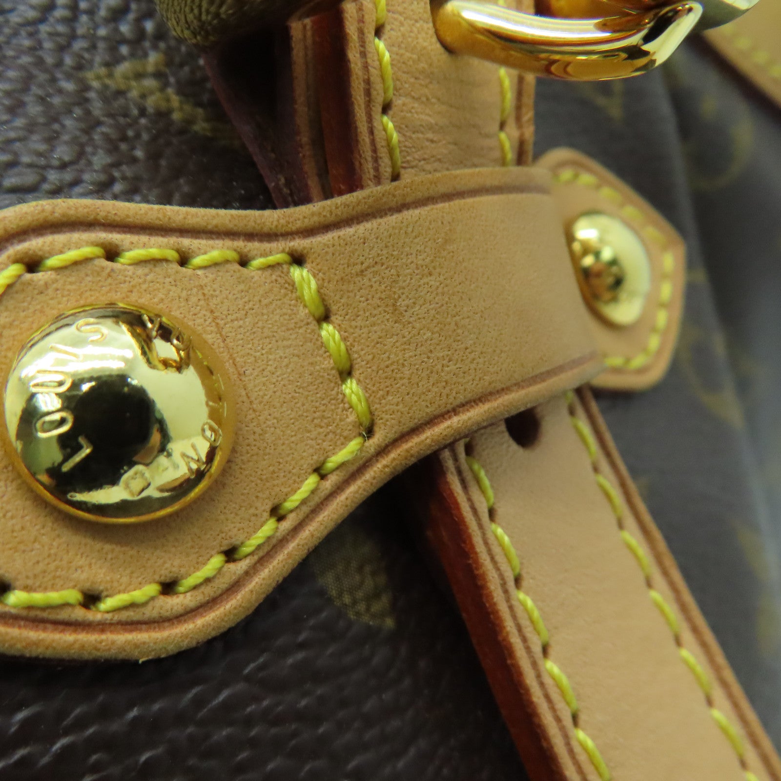LOUIS VUITTON Monogram Tivoli GM gold buckle handle bag / shoulder bag brown