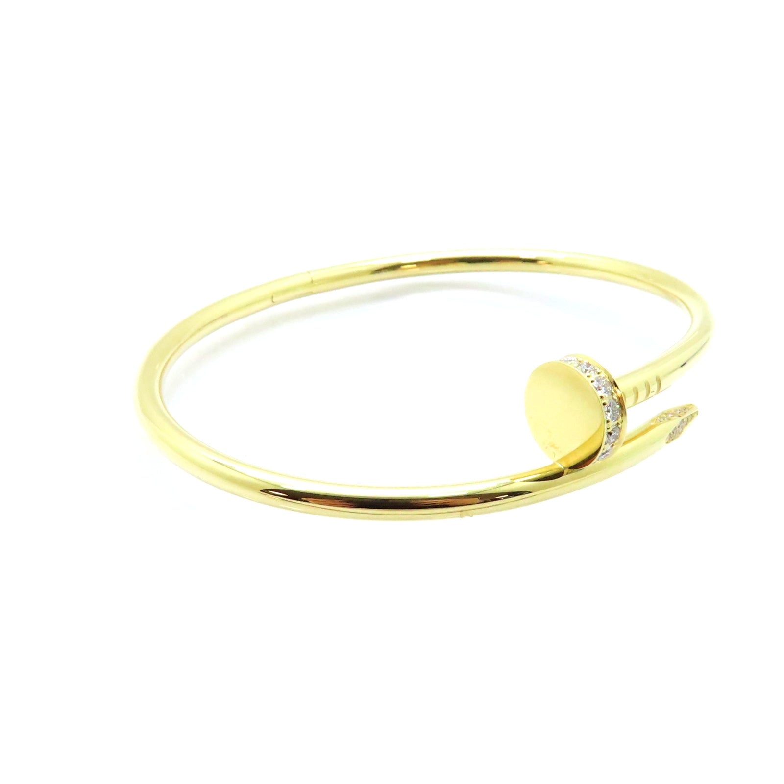 CARTIER 18K黃金/0.58ct鑽石Diamond Juste Un Clou Bracelet手鐲#19