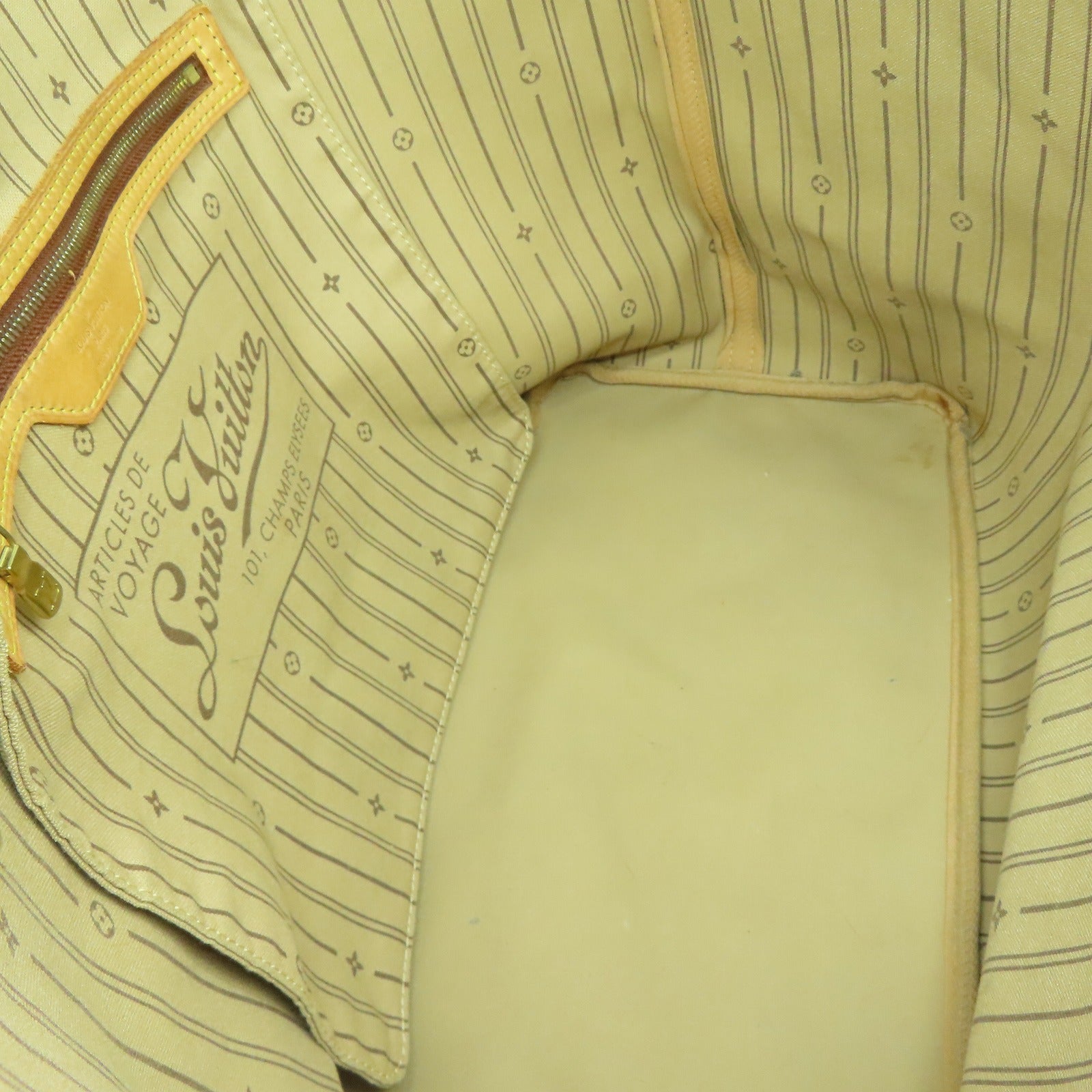 LOUIS VUITTON Monogram Neverfull GM金扣手挽袋啡色
