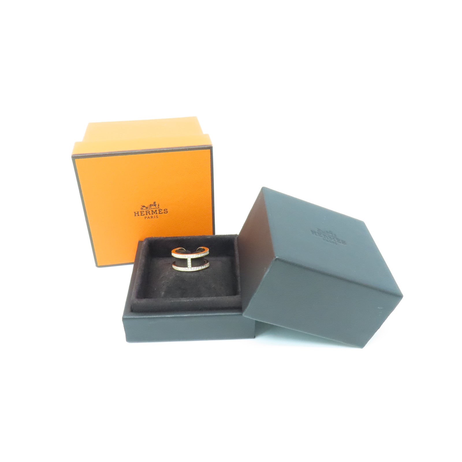 HERMES 【激減優惠】18K玫瑰金Ever Chaine D'Ancre Ring 0.59ct鑽石戒指Hermes#51 US#5.75