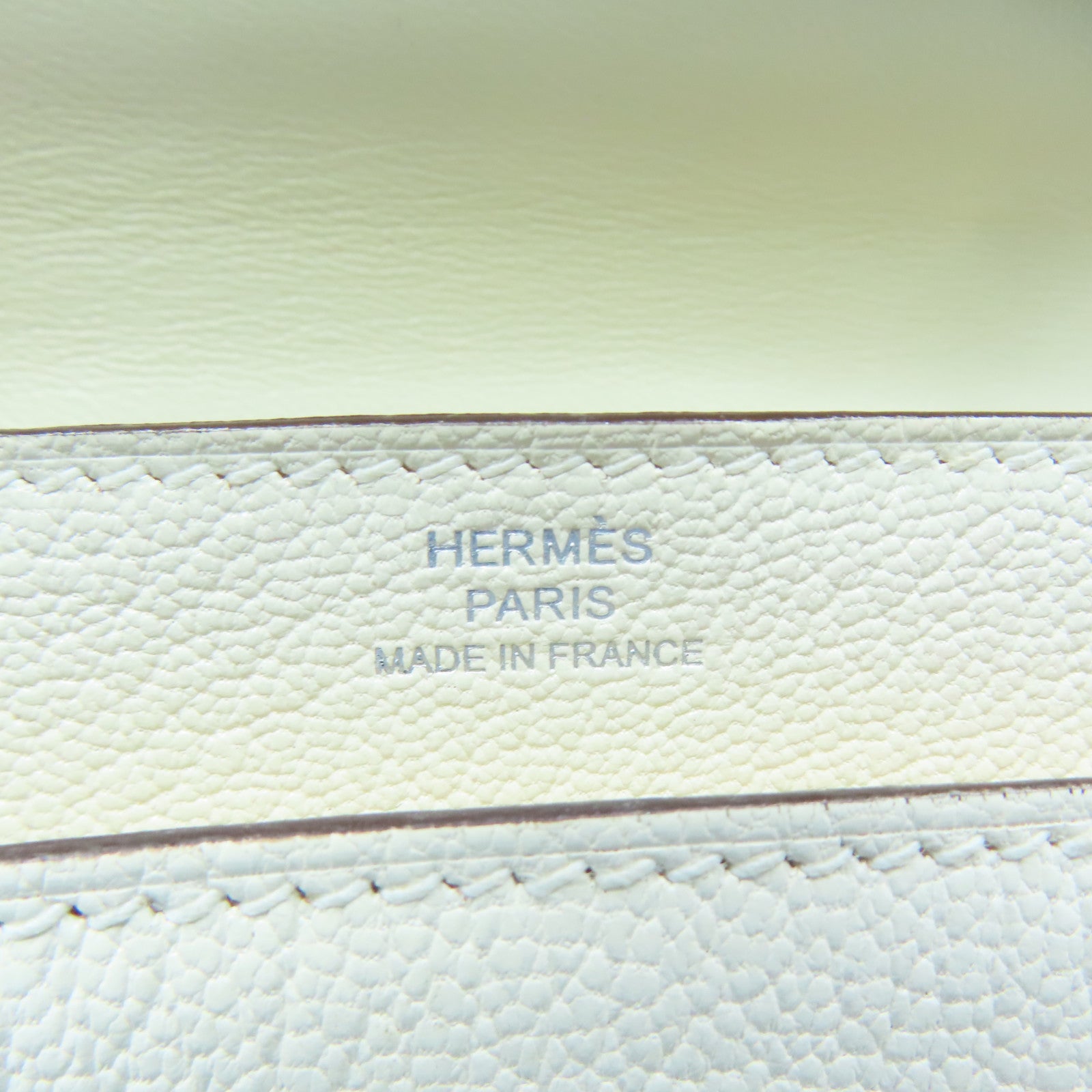 HERMES Mysore Goat Leather Mini Verrou Silver Buckle Shoulder Bag Nata White