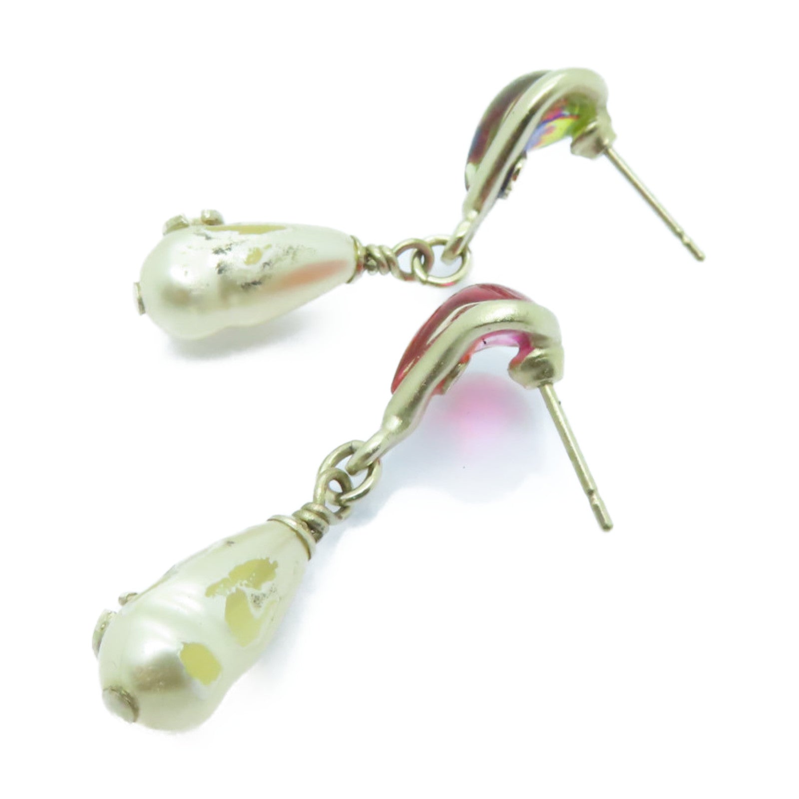 CHANEL 金屬/PVC Earrings耳環白色/藍色/粉紅色