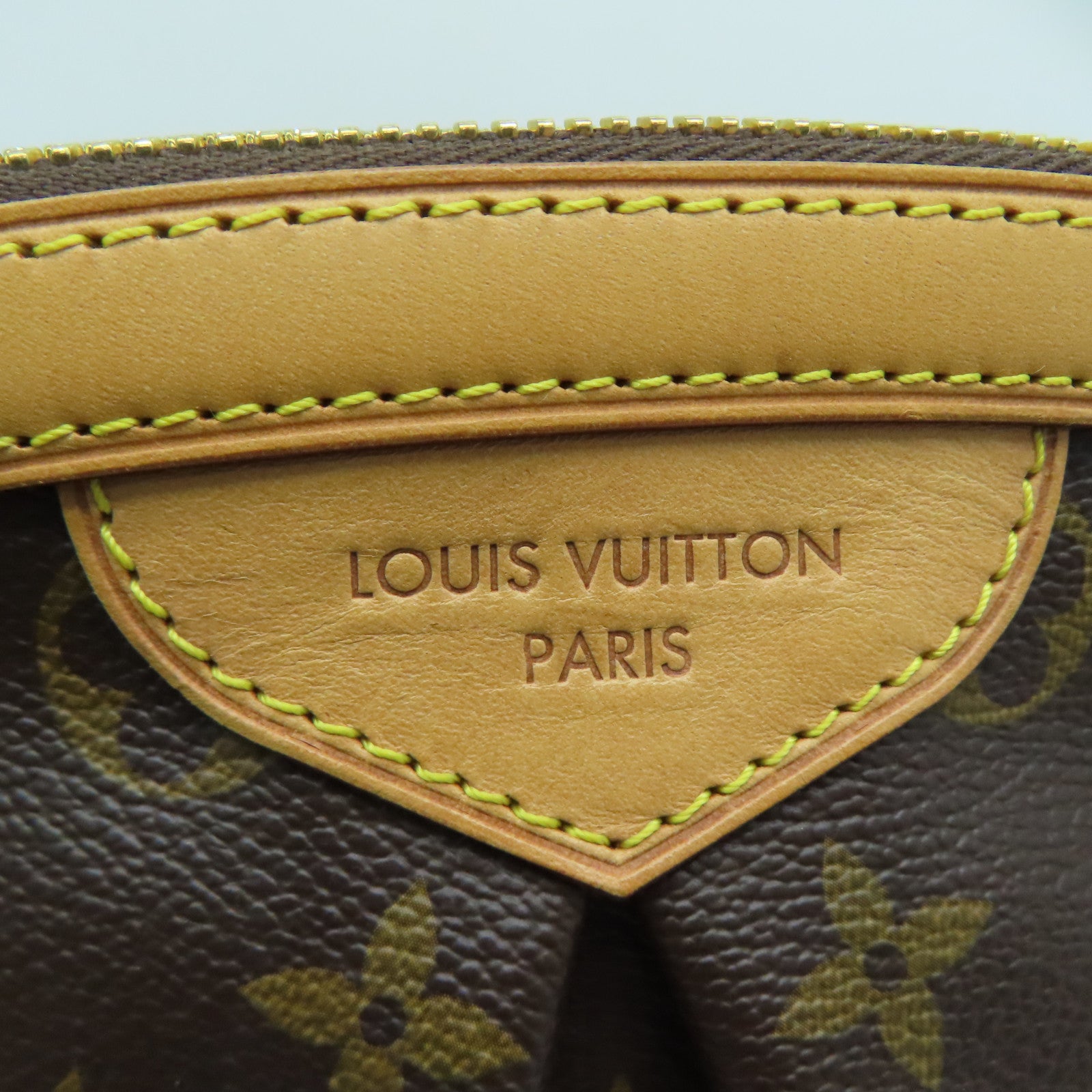 LOUIS VUITTON Monogram Tivoli GM gold buckle handle bag / shoulder bag brown