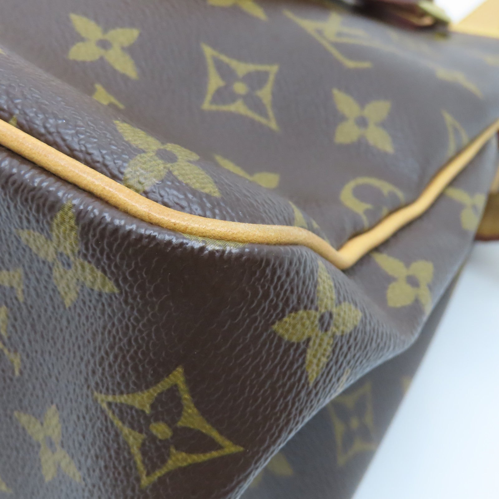 LOUIS VUITTON Monogram Batignolles金扣手挽袋棕色